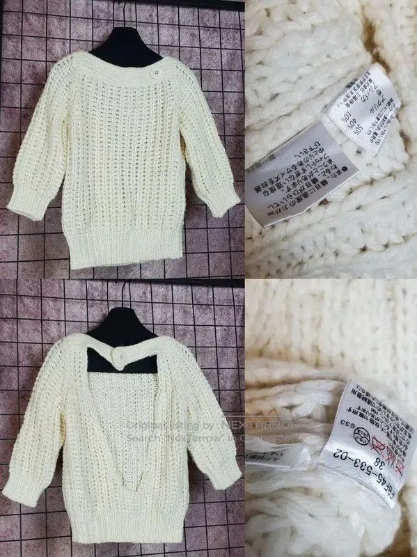 Burberry Burberry White Wool Blend Pleated Knit Top. Size S / US 4 / IT 40 - 2 Thumbnail