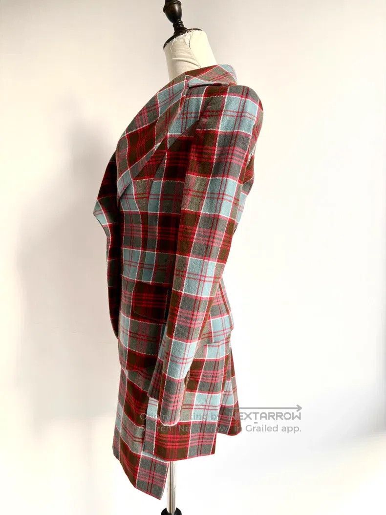 Vivienne Westwood Vivienne Westwood Blue and Brown Plaid Love Collar Suit Size M / US 6-8 / IT 42-44 - 4 Thumbnail
