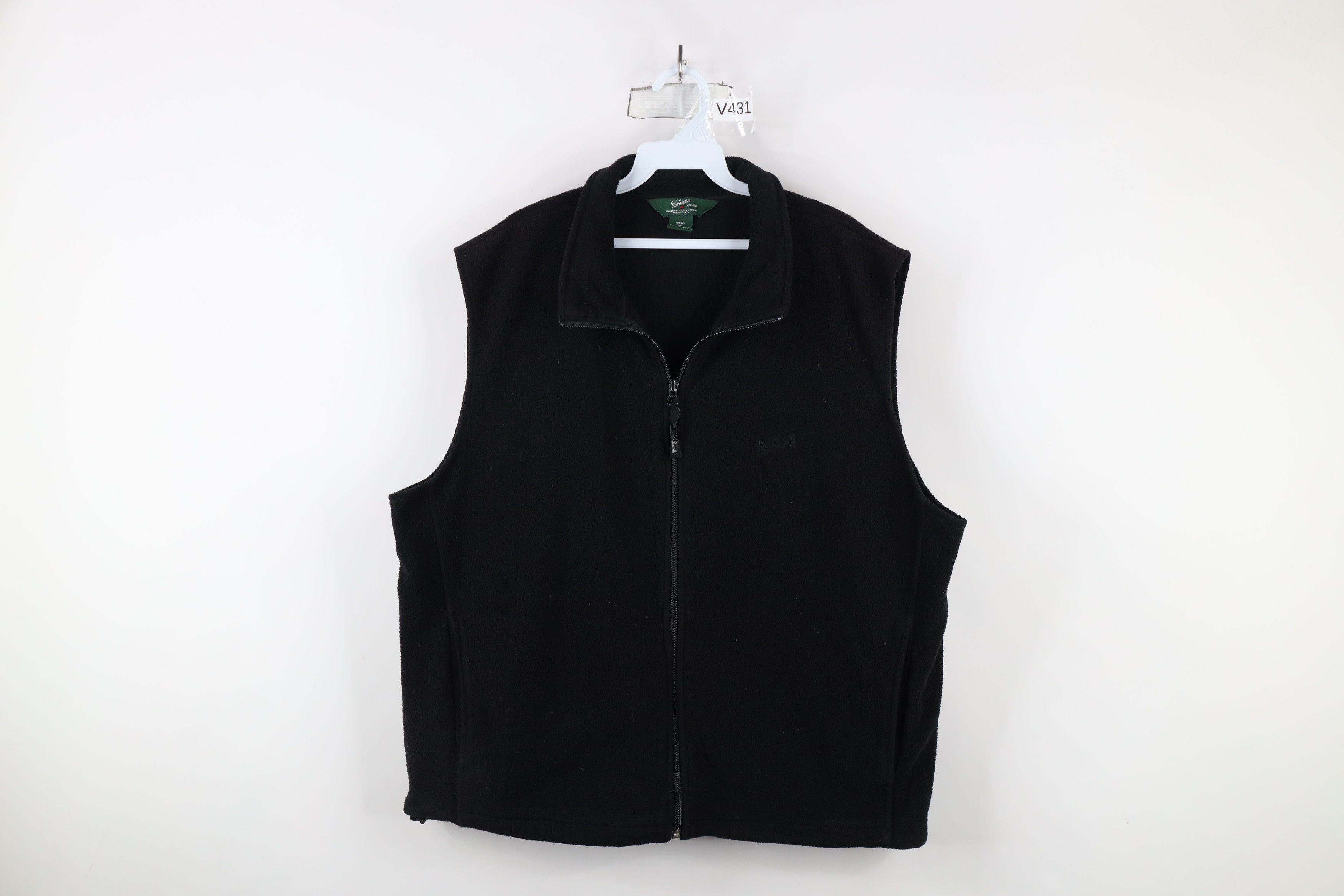 Vintage × Woolrich Woolen Mills Vintage Woolrich Script Full Zip Fleece Vest Jacket Black Size US XL / EU 56 / 4 - 1 Thumbnail