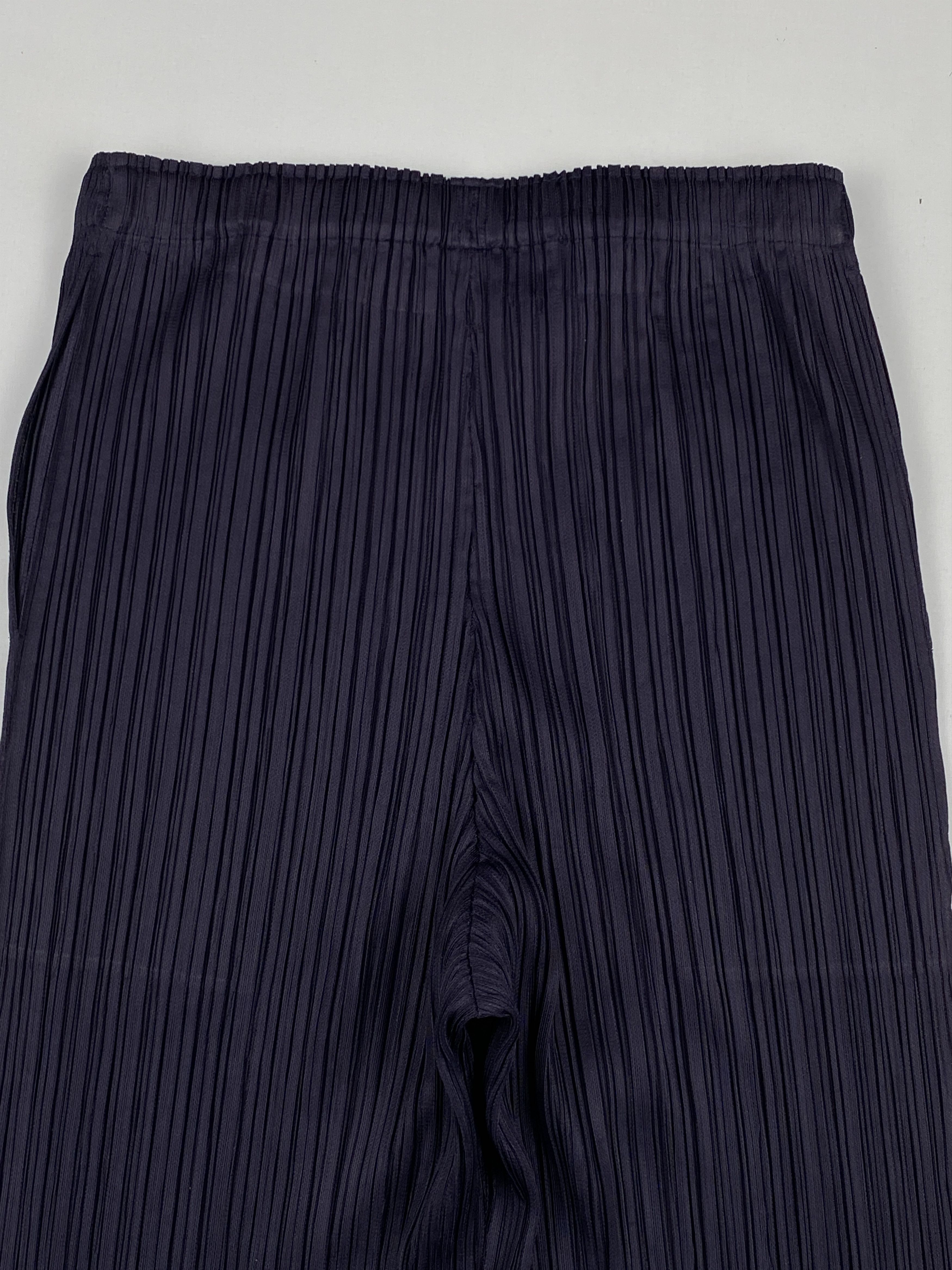 Pleats Please Issey Miyake Straight Leg Pleated Trousers Size 23" - 6 Thumbnail