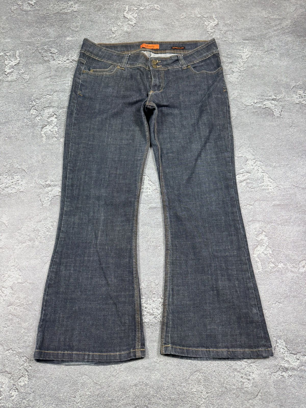 If Six Was Nine Y2K 2000s Shimmy Flare Bootcut Straight Washed Jeans Size 34 Size US 34 / EU 50 - 4 Thumbnail