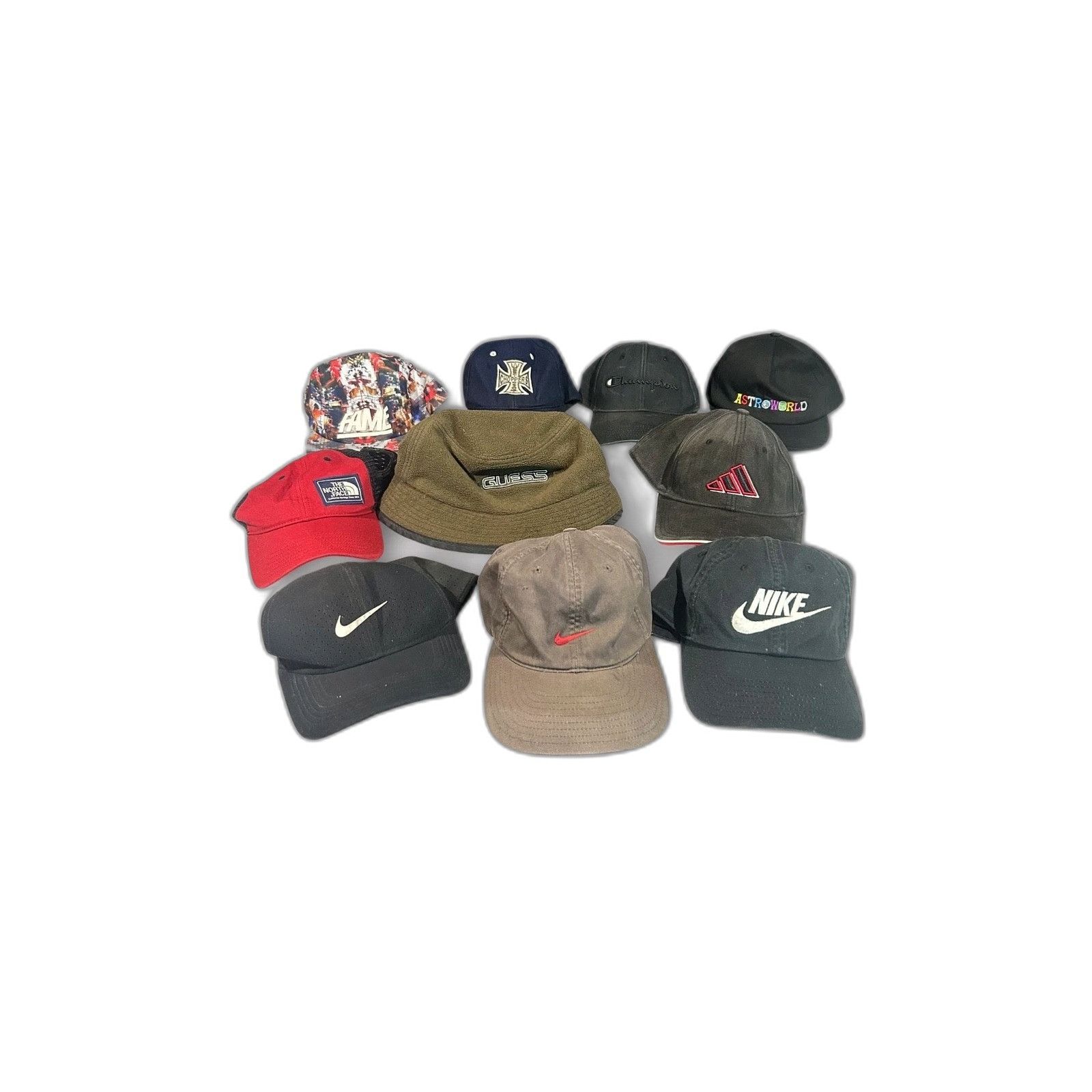 Nike Lot of 10 Brand Hat Nike Adidas Guess North Face VTG Reselle Size ONE SIZE - 1 Thumbnail