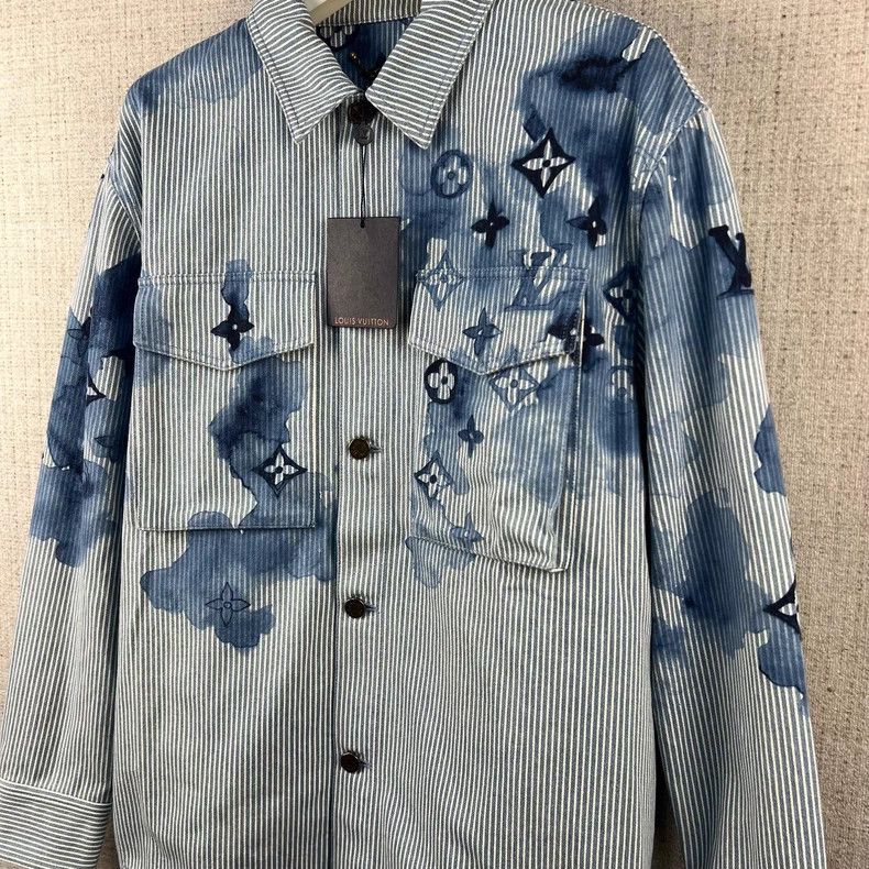 Louis Vuitton Louis Vuitton Striped Ink Logo Print Casual Long Sleeve Ja Size US XL / EU 56 / 4 - 2 Thumbnail