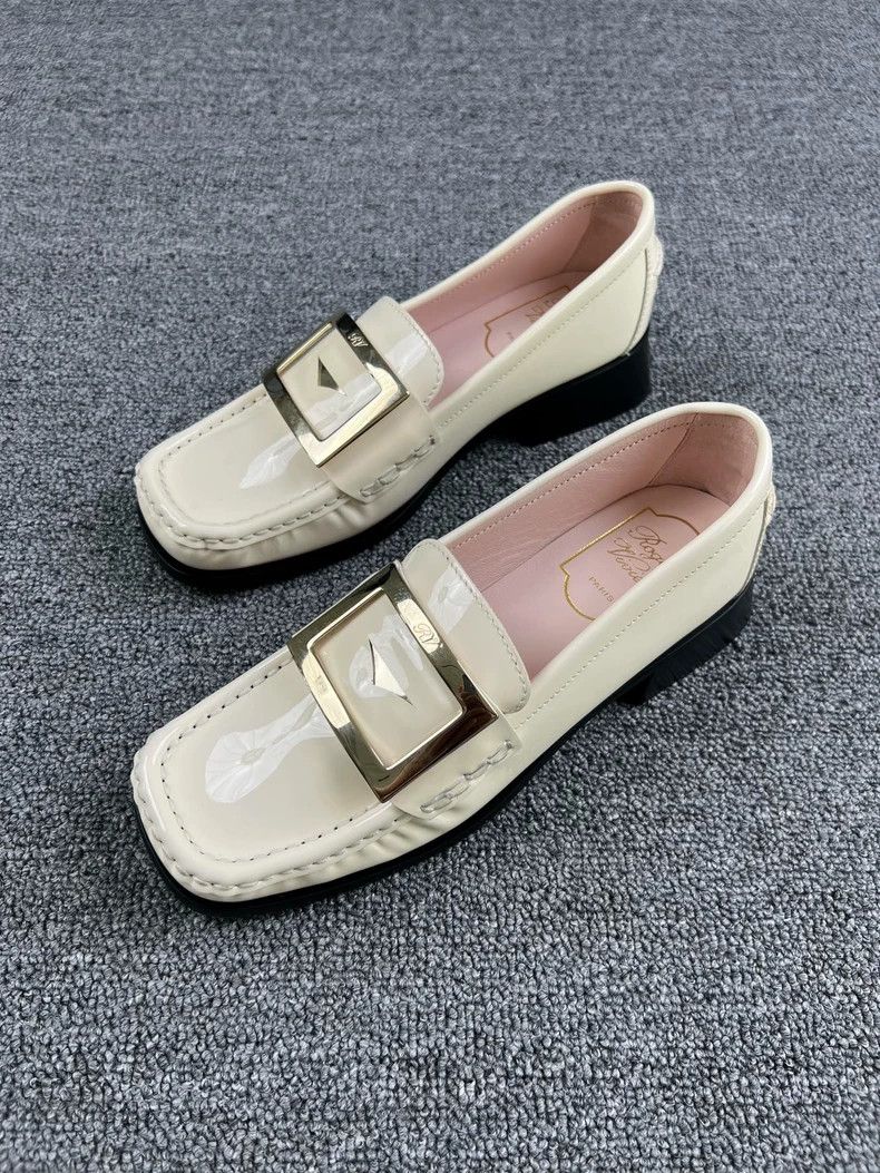 Roger Vivier White Leather Loafers-yf