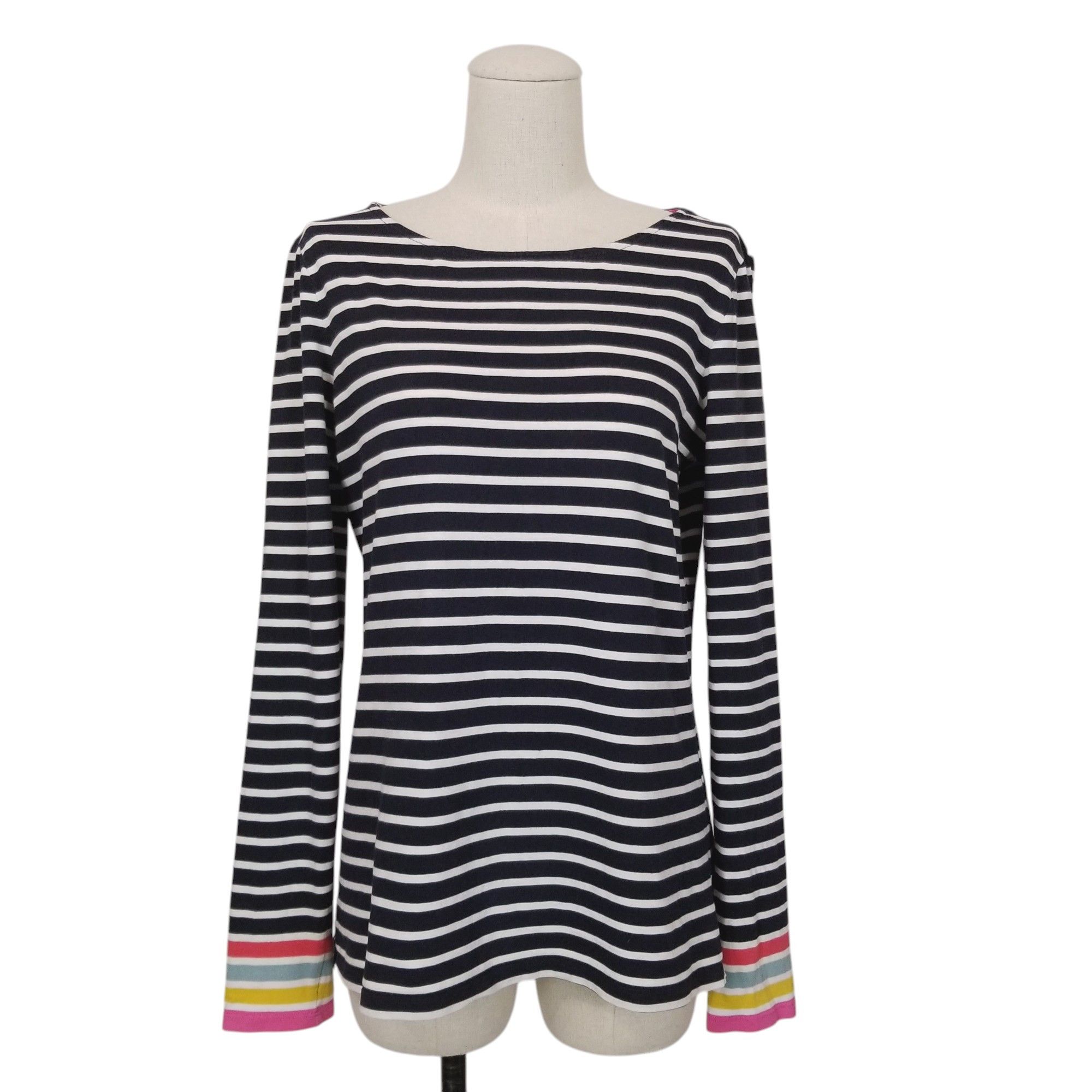 Boden Striped Long Sleeve Tee Ranbow Cuffs Size M / US 6-8 / IT 42-44 - 1 Thumbnail