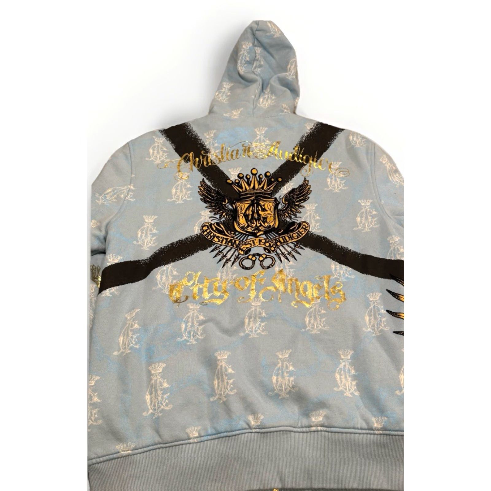 Vintage NWT Christian Audigier Holster Reversible Hoodie 2XL Blue Men Crown Gun Grenade Full Zip Reversible Size US XXL / EU 58 / 5 - 7 Thumbnail