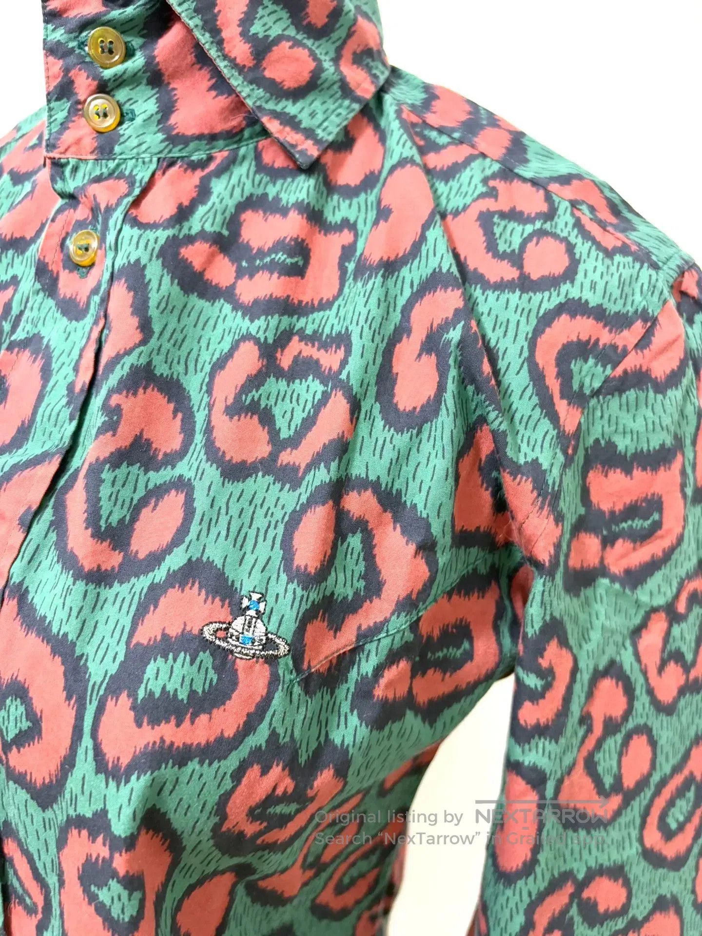 Vivienne Westwood Vivienne Westwood Green Leopard Print Shirt. Size M / US 6-8 / IT 42-44 - 2 Thumbnail