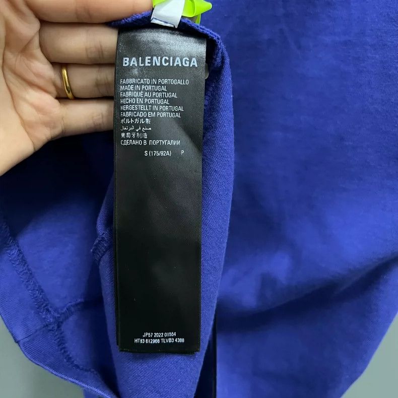Balenciaga Balenciaga Blue Logo Embroidery Short Sleeve Size US S / EU 44-46 / 1 - 4 Thumbnail