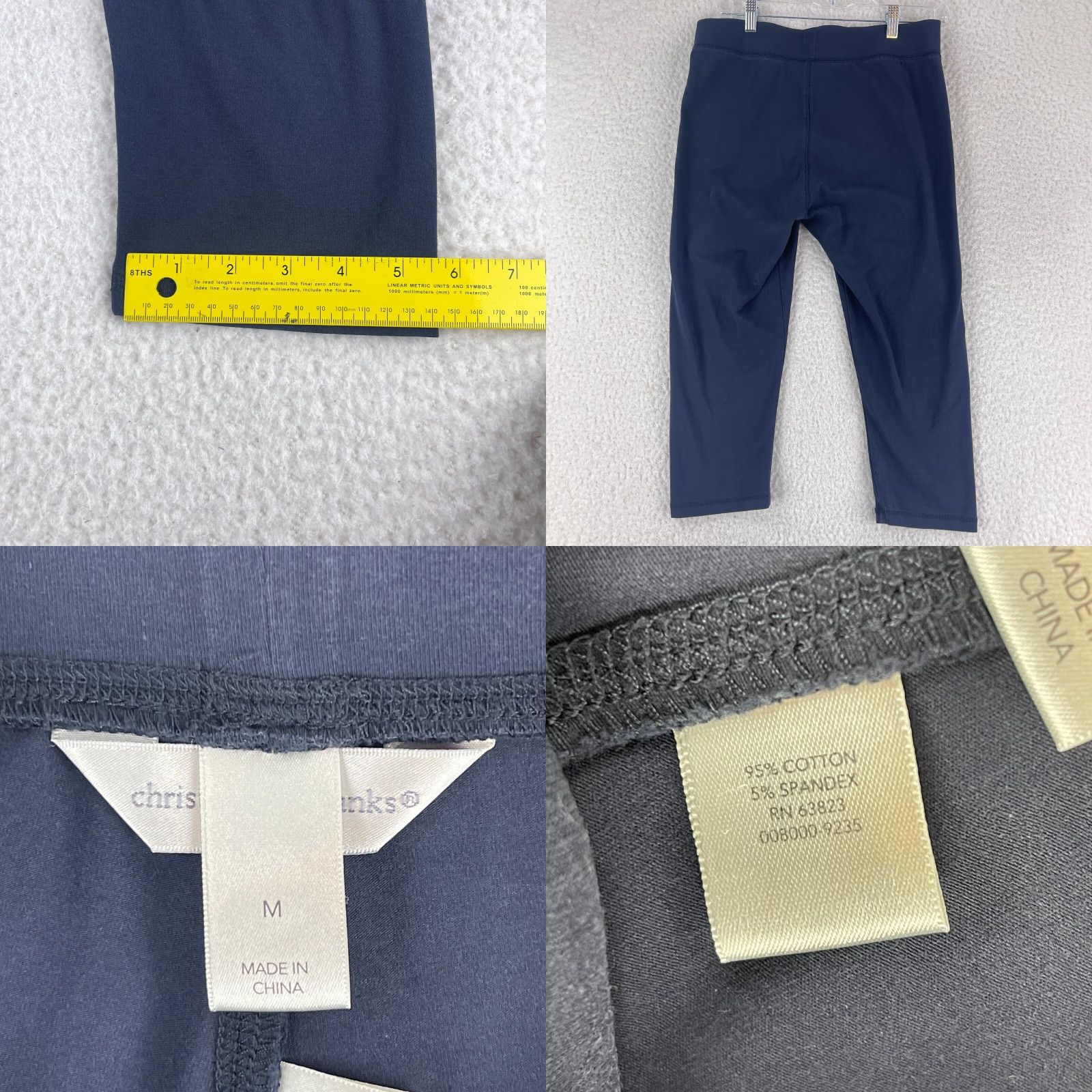 Vintage Christopher & Banks Navy Blue Pull On Pants Womens Medium Elastic Waist Straight Leg Jeans Style City Casual Size 32" / US 10 / IT 46 - 8 Thumbnail