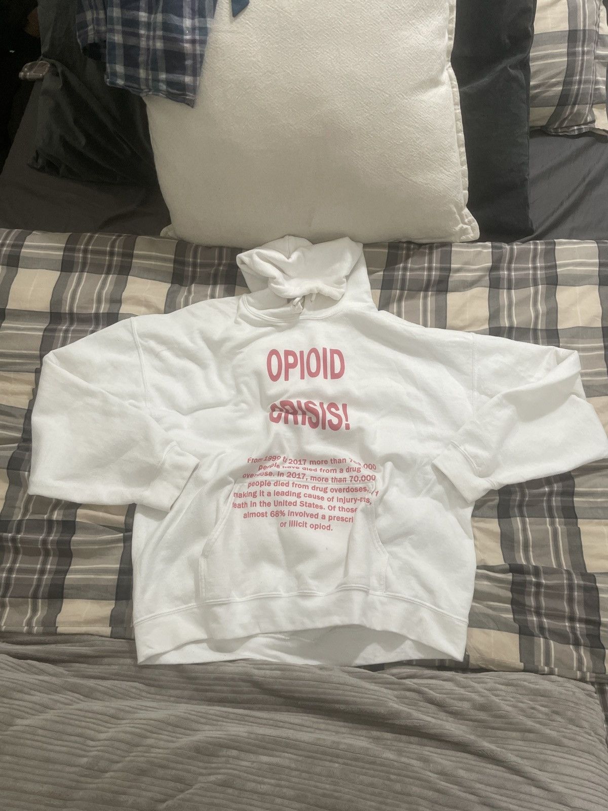 image of Antony Riddle Opioid Crisis OG Hoodie in White, Men's (Size Large)
