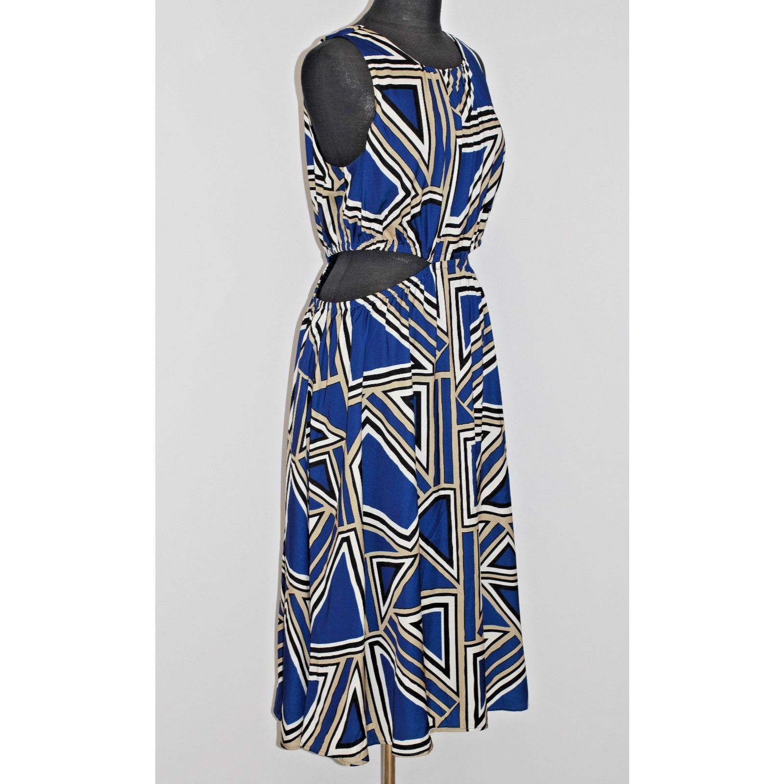 Banana Republic New BANANA REPUBLIC Cutout Midi Geometric Sleeveless Dress S Size S / US 4 / IT 40 - 3 Thumbnail