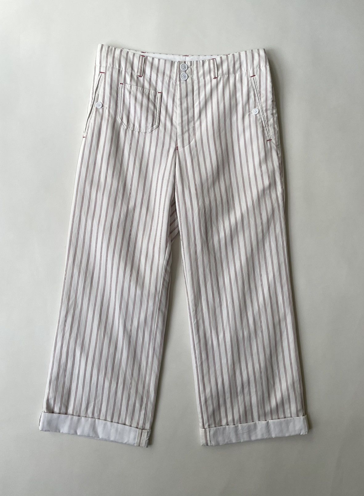 Comme des Garcons S/S 08 Cropped Striped Leg Utility Trousers Size US 32 / EU 48 - 16 Thumbnail