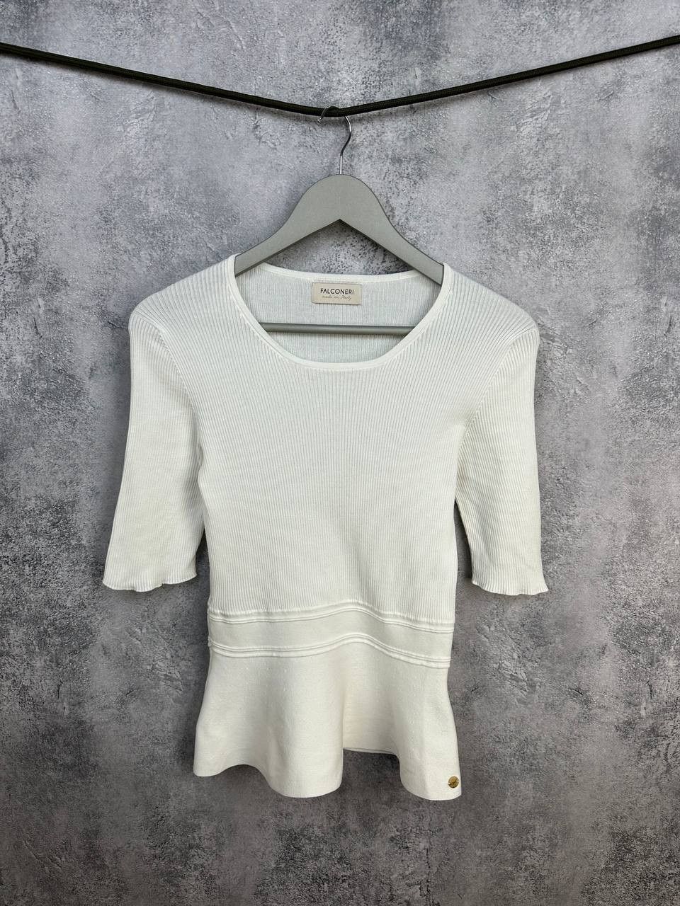 Other Falconeri Ribbed Knit Peplum Top 3/4 Sleeve Luxury Size M / US 6-8 / IT 42-44 - 2 Thumbnail