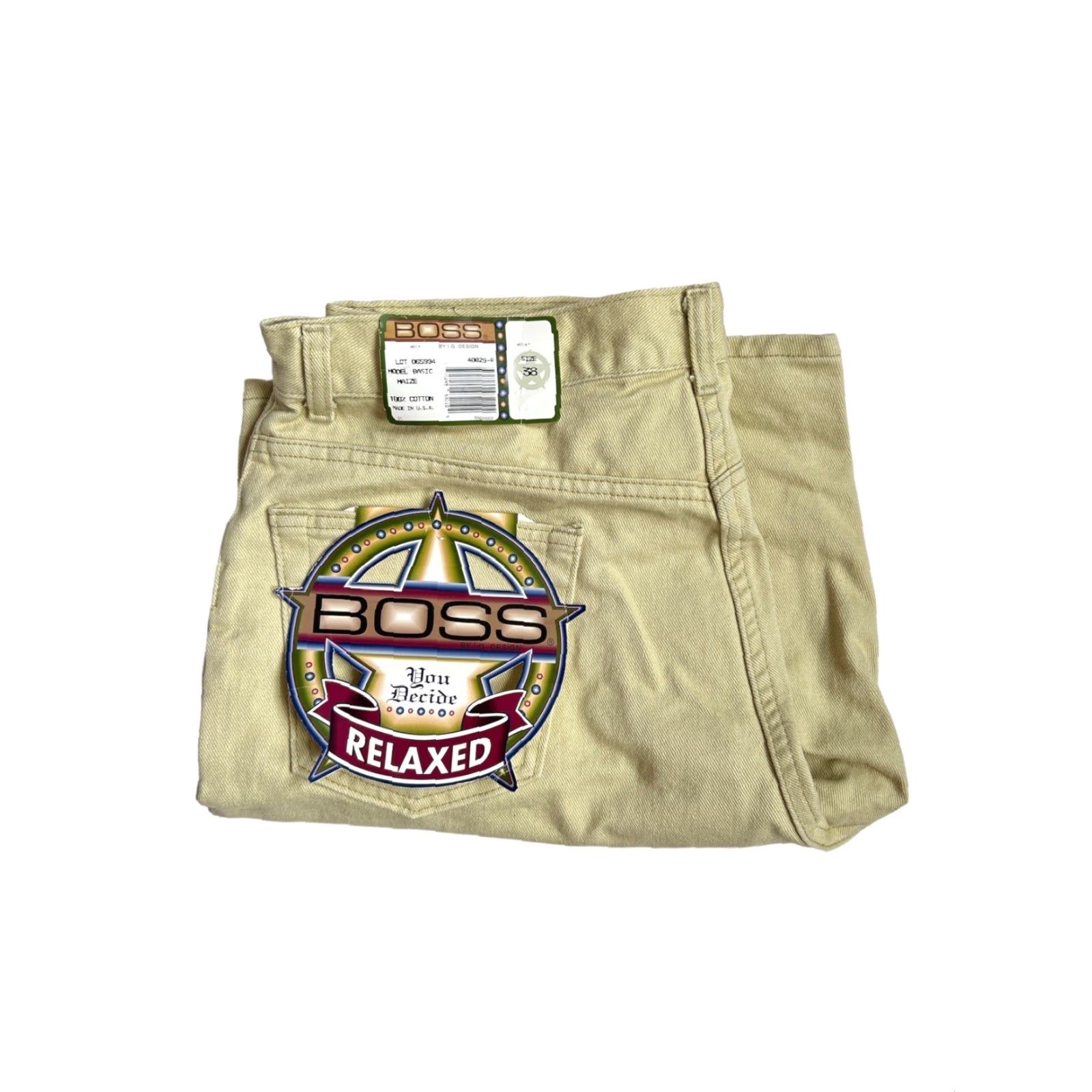 Vintage VINTAGE Boss by IG design relaxed basic jean shorts Mens 38 Beige 90s USA NWT NOS Cotton Denim Regular Jeans/Shorts Mens Size US 38 / EU 54 - 2 Thumbnail