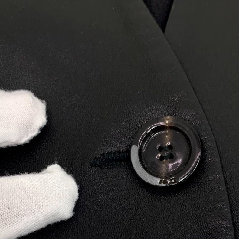 Dior Dior Black cowhide single-breasted long-sleeved belt leathe Size S / US 4 / IT 40 - 9 Thumbnail