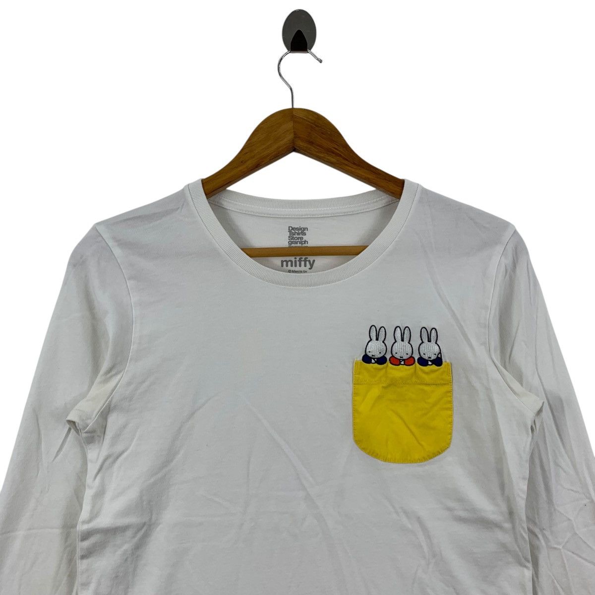 Vintage MIFFY Embroidered Logo On Pockets White Long Sleeve Shirt Size US S / EU 44-46 / 1 - 3 Thumbnail