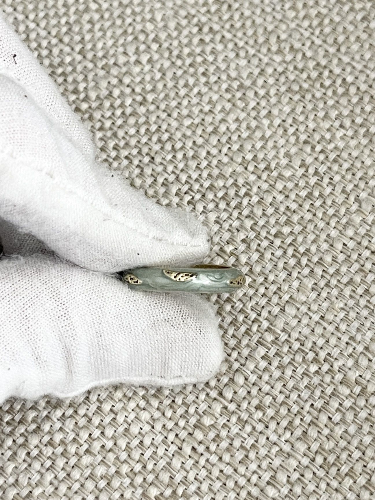 Japanese Brand × Vintage STEAL! Japan Green Goldstone Ring Size ONE SIZE - 1 Thumbnail