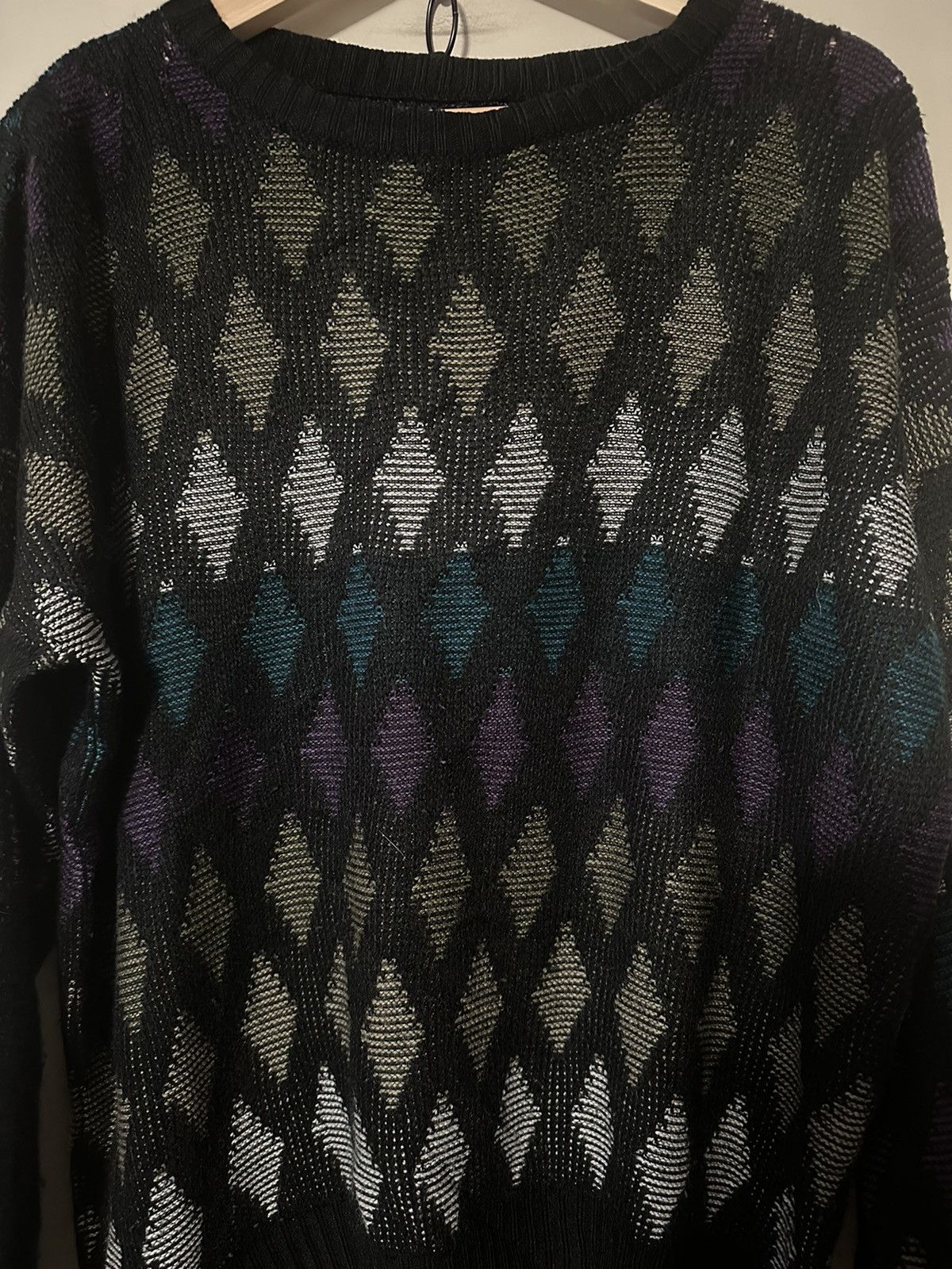 Vintage Vintage Colourful Diamond Striped Sweater Size XL Size US XL / EU 56 / 4 - 4 Thumbnail