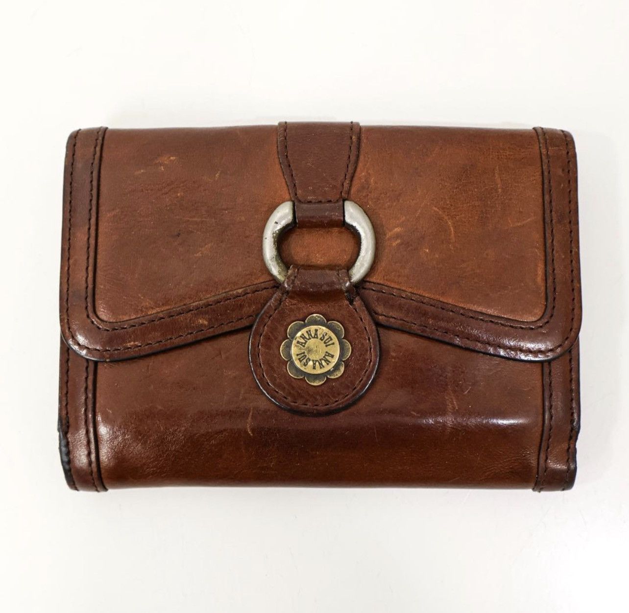 Other ANNA SUI Vintage Distressed Aged Leather Bi-Fold Wallet Size ONE SIZE - 1 Thumbnail