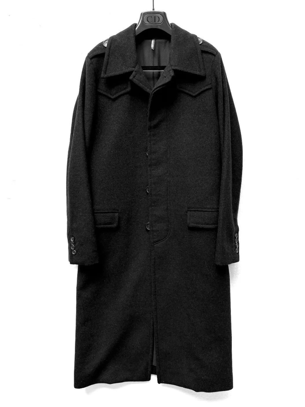 Dior Black Long Wool Blend Coat Size S Size US S / EU 44-46 / 1 - 1 Thumbnail