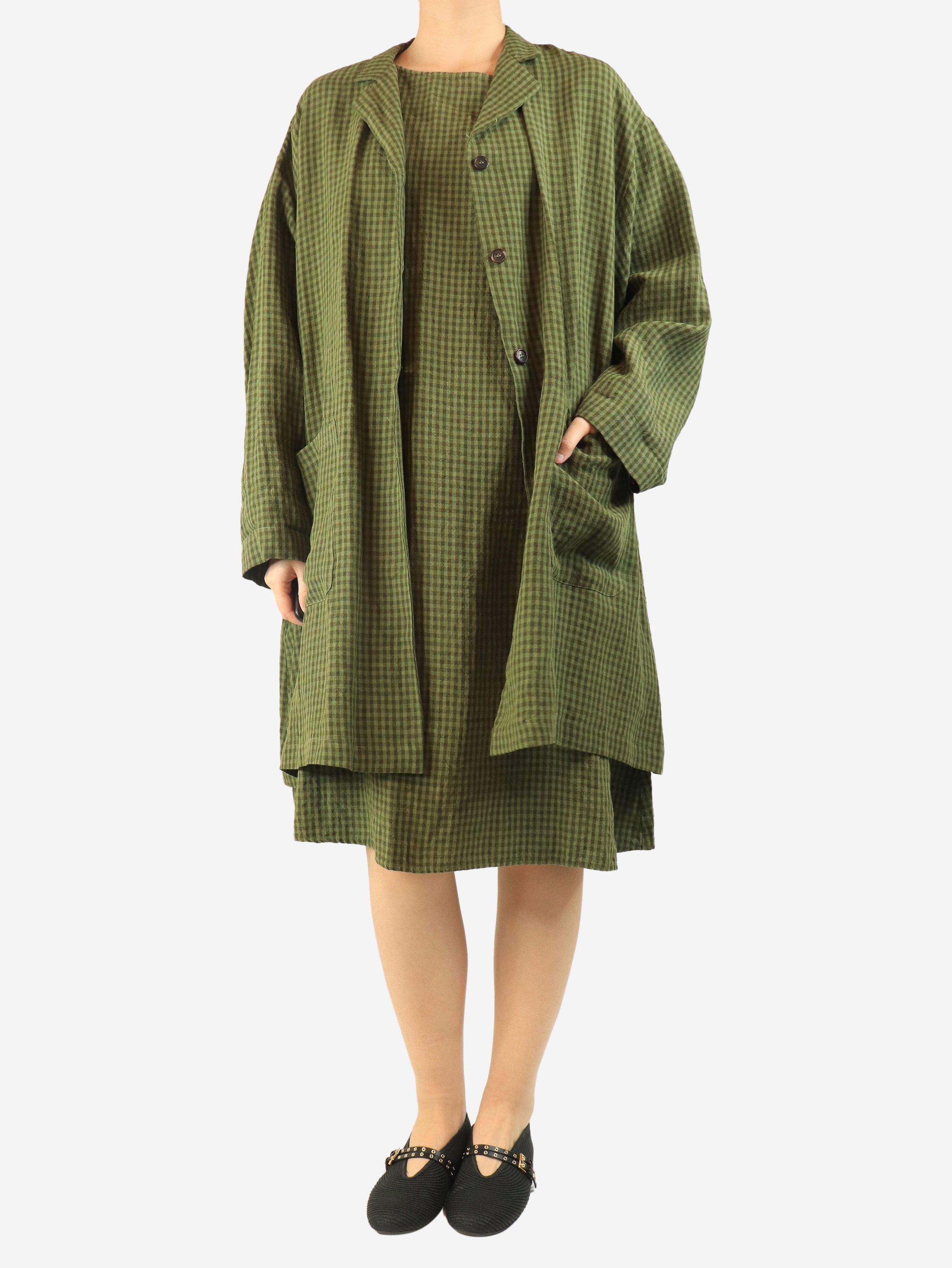 Other Green gingham midi dress and coat set - S Size S / US 4 / IT 40 - 1 Thumbnail