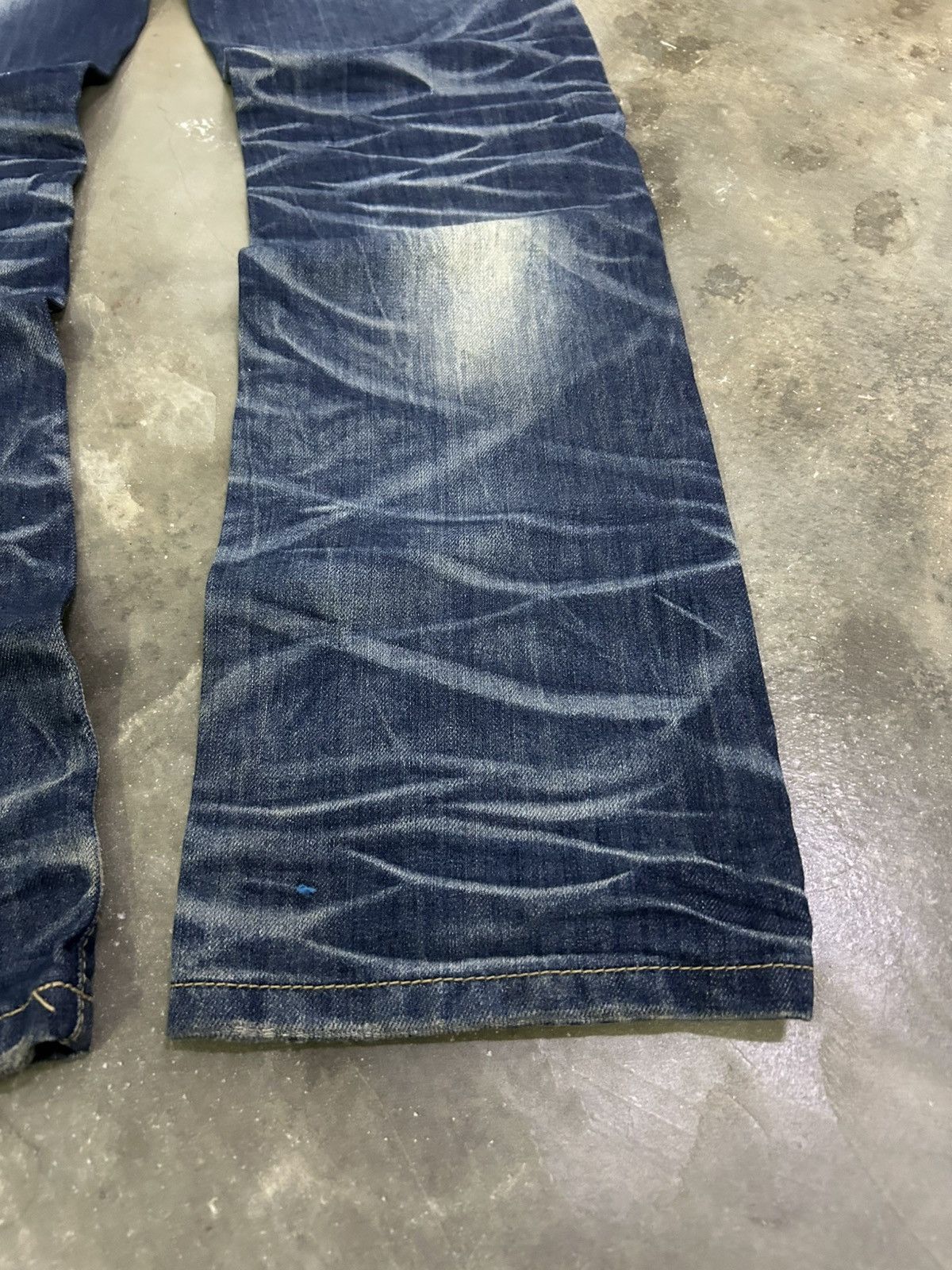 If Six Was Nine Jianai Denim Stacked Grunge Fit Heavy Fade Whisker Washed Size US 28 / EU 44 - 13 Thumbnail
