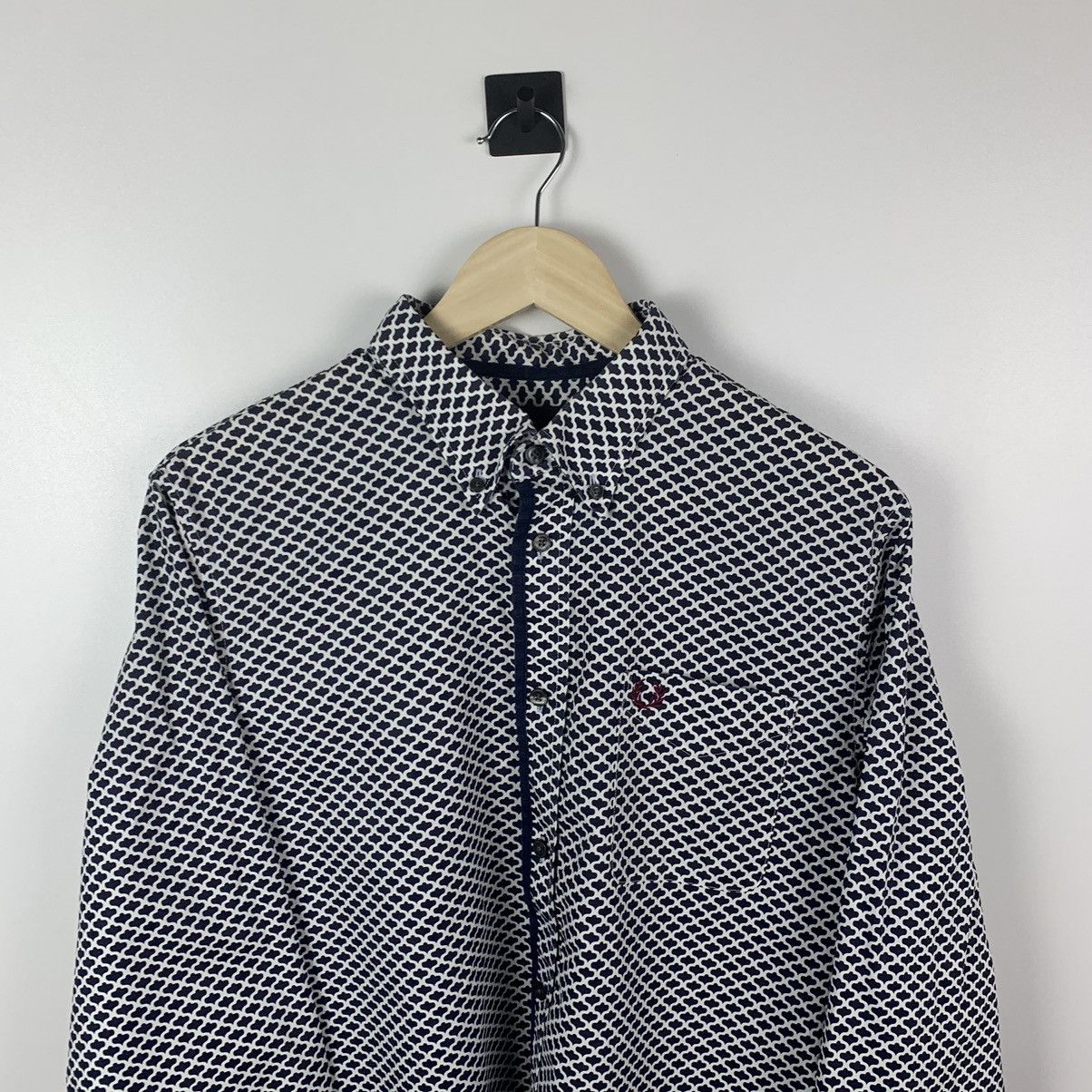 Fred Perry Fred Perry Shirt Long Sleeve Size L Geometric Pattern Luxury Size US L / EU 52-54 / 3 - 2 Thumbnail