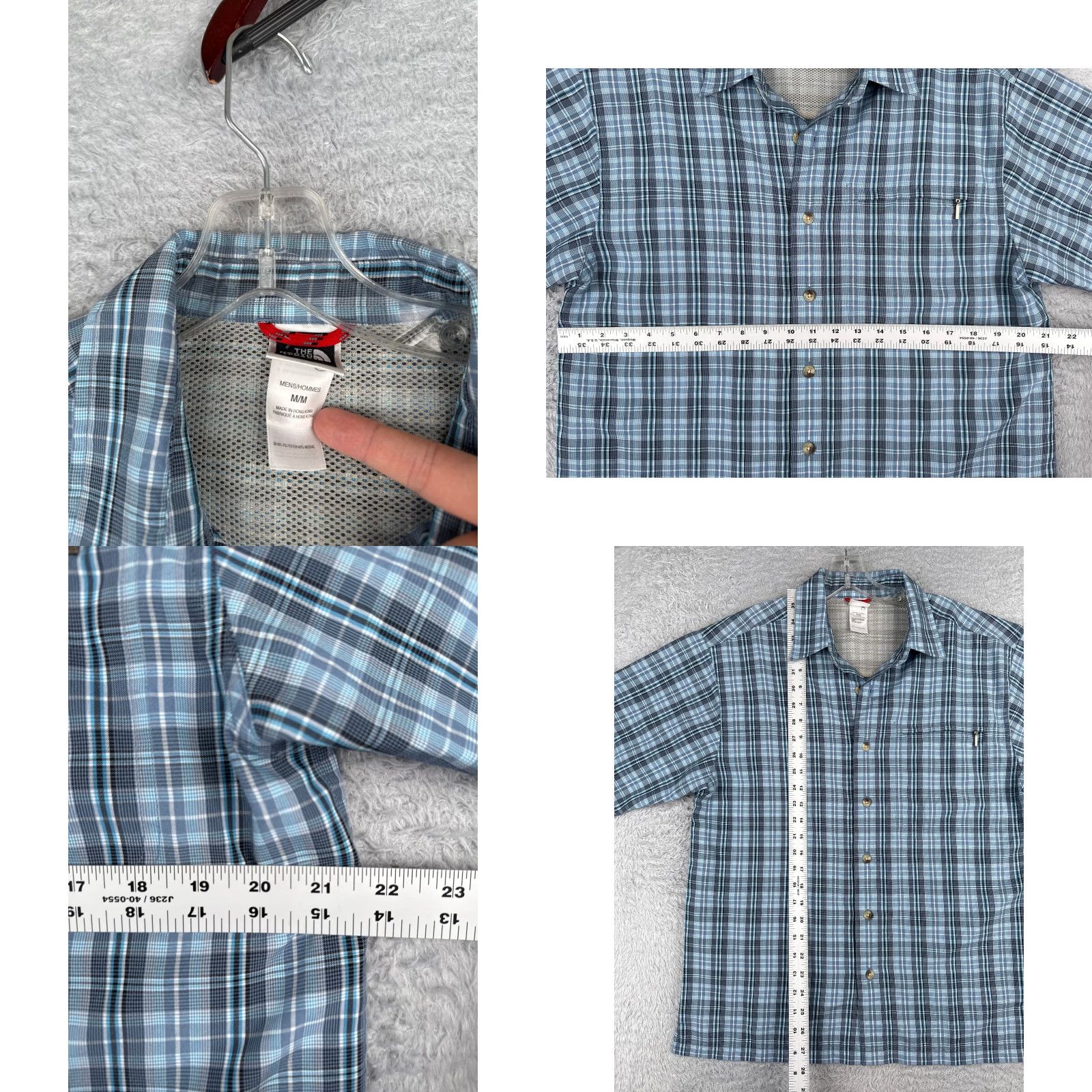 The North Face The North Face Shirt Men Medium Blue Black Plaid Button Up Modal Blend Size US M / EU 48-50 / 2 - 8 Thumbnail
