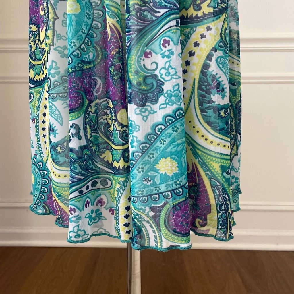 Other Y2K City Triangles Mini Dress Teal Purple Yellow Empire Wais Size S / US 4 / IT 40 - 3 Thumbnail