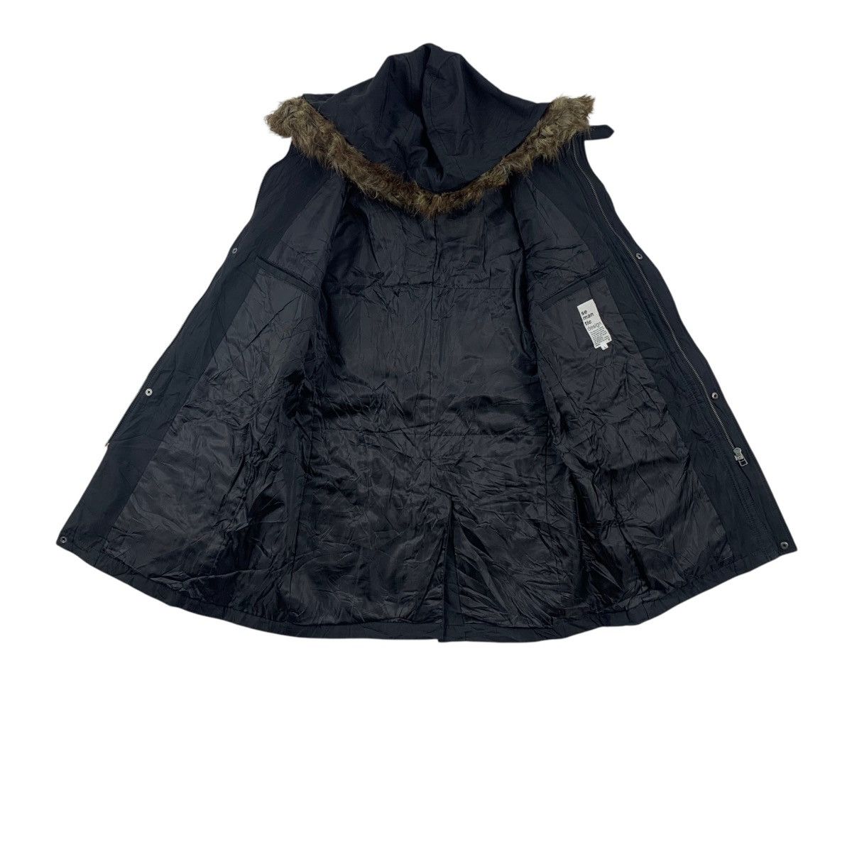 Japanese Brand SEMANTIC DESIGN Japanese Brand Punk Black Hooded Winter Coat Size US L / EU 52-54 / 3 - 5 Thumbnail