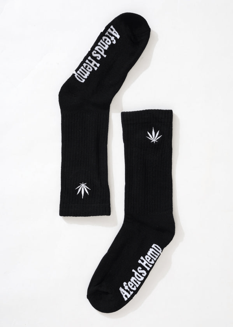 Afends BNWT Afends - Happy Hemp Weed Crew Socks / Black Size ONE SIZE - 2 Thumbnail