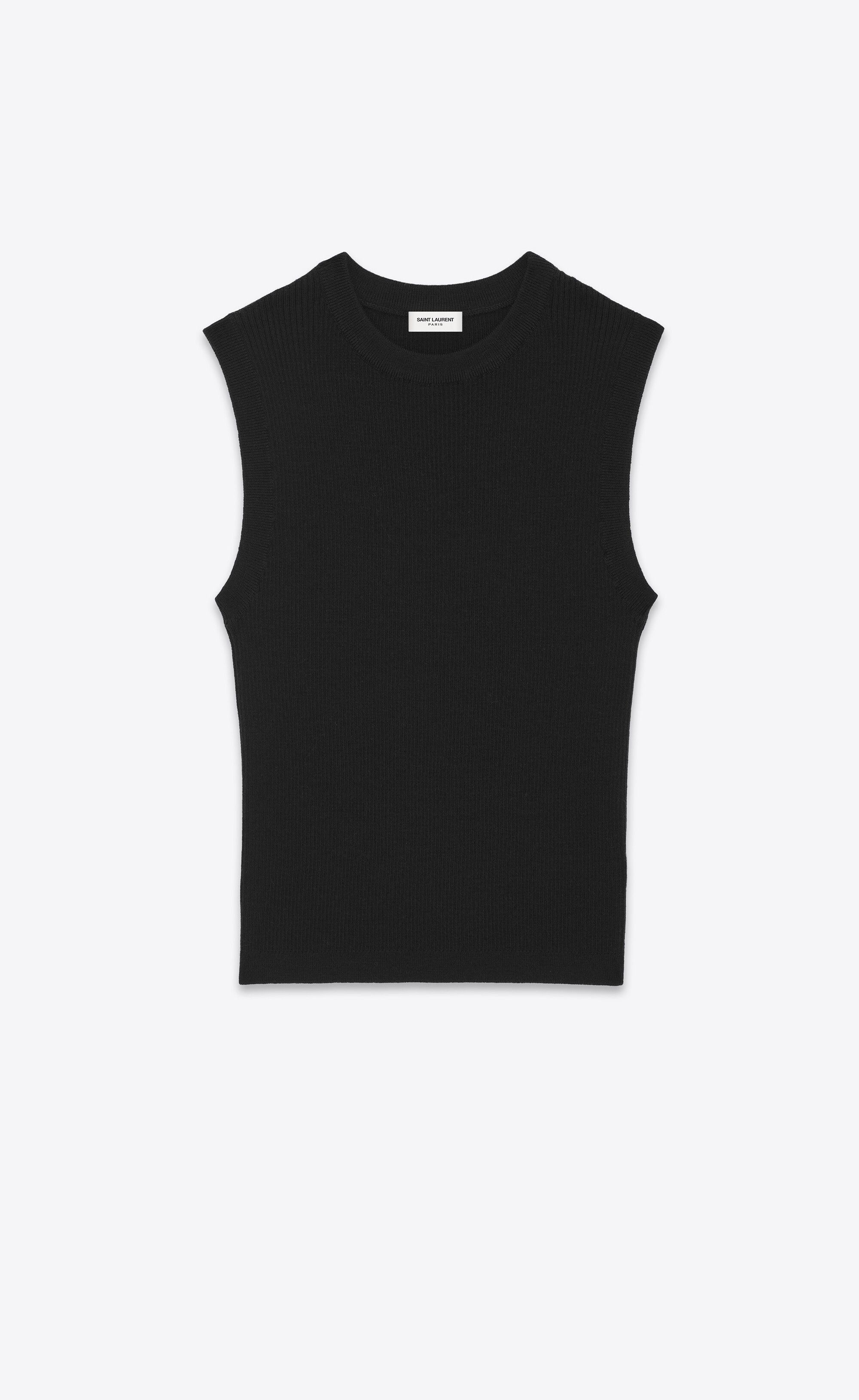 Saint Laurent Paris o1s1wg110625 733709 Cropped Top in Cashmere, Wool and Silk Size M / US 6-8 / IT 42-44 - 1 Thumbnail