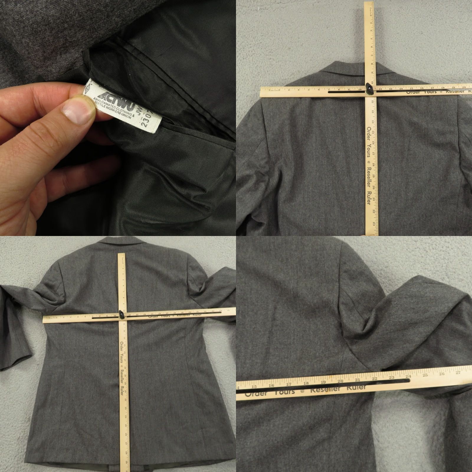 Brooks Brothers VINTAGE Brooks Brothers Blazer 42R Charcoal Wool Double-Breasted 6-Button Coat USA Mens Jacket Size 42R - 9 Thumbnail