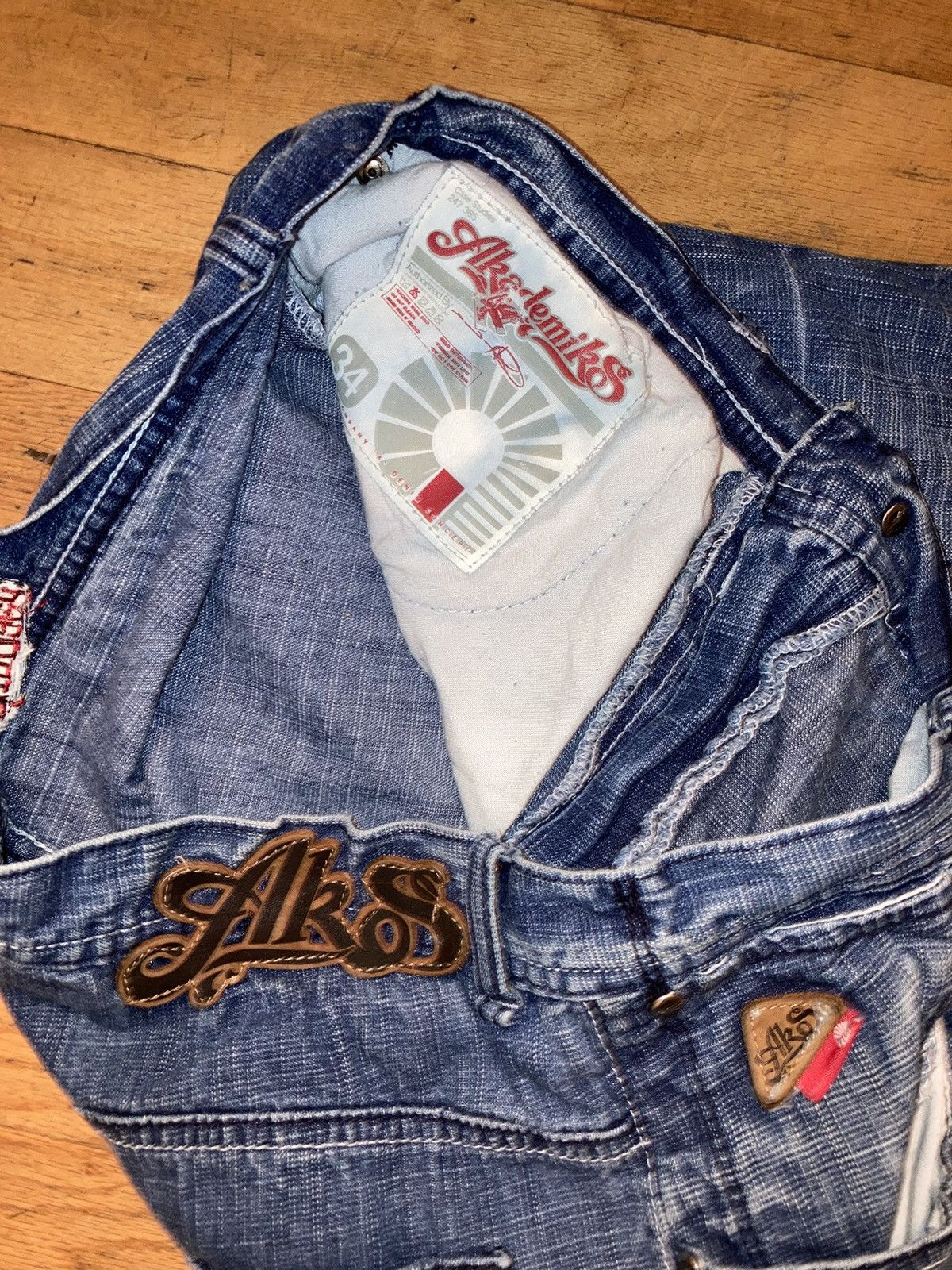 Akademiks × Vintage VTG Y2K AKADEMIKS Baggy denim jeans 34x30 Size US 34 / EU 50 - 5 Thumbnail