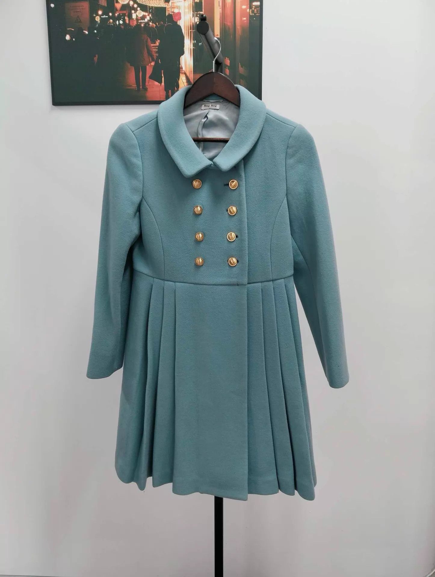 Miu Miu MIU MIU blue wool coat 40 Size S / US 4 / IT 40 - 1 Thumbnail