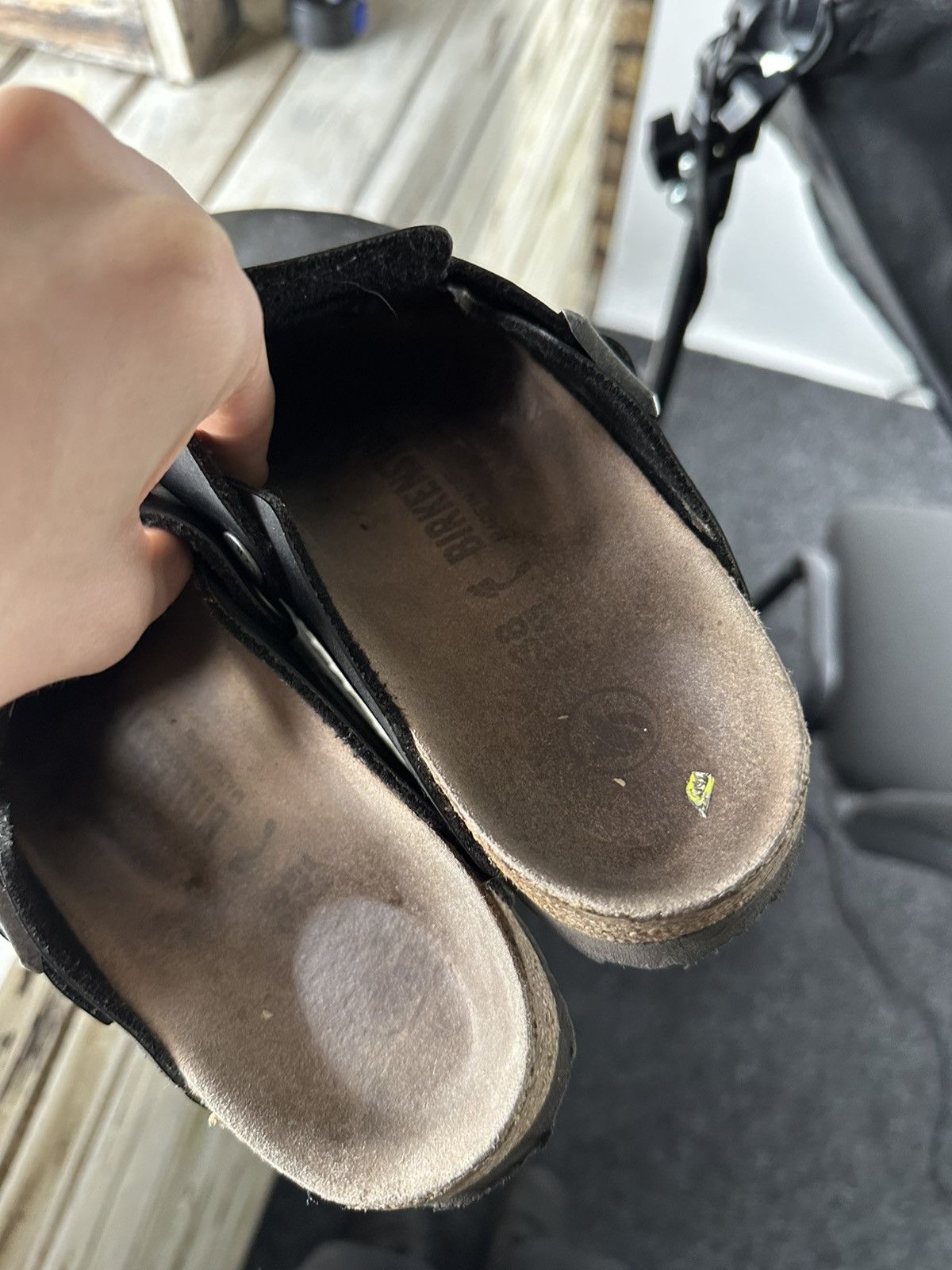 Birkenstock 🚨VNTG Birkenstock BOSTON 38 BLACK Luxe Sandals rare slides Size US 8 / IT 38 - 14 Thumbnail