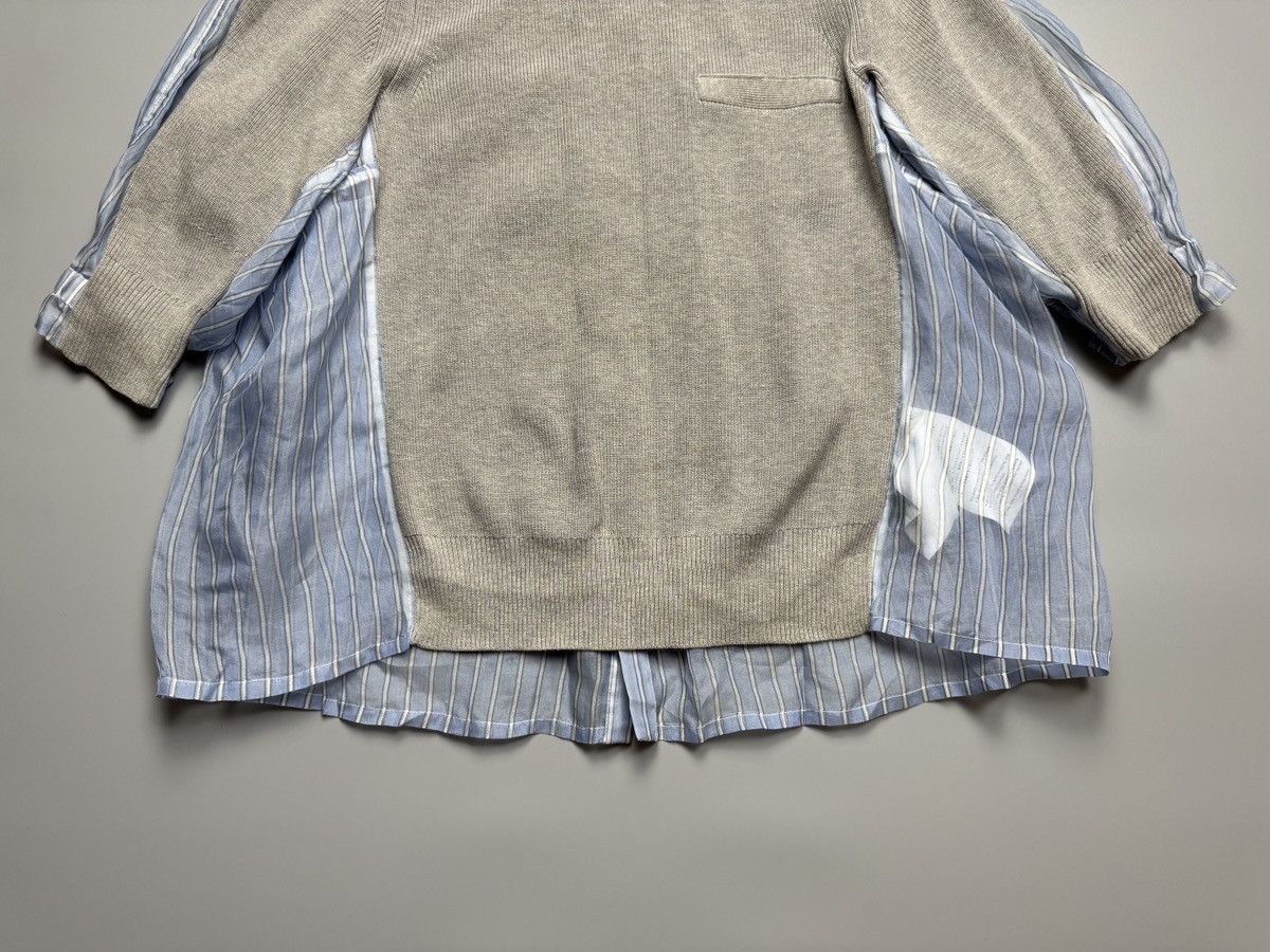 Sacai Sacai - Gray Knit & Blue Striped Organza Sweater Size ONE SIZE - 5 Thumbnail
