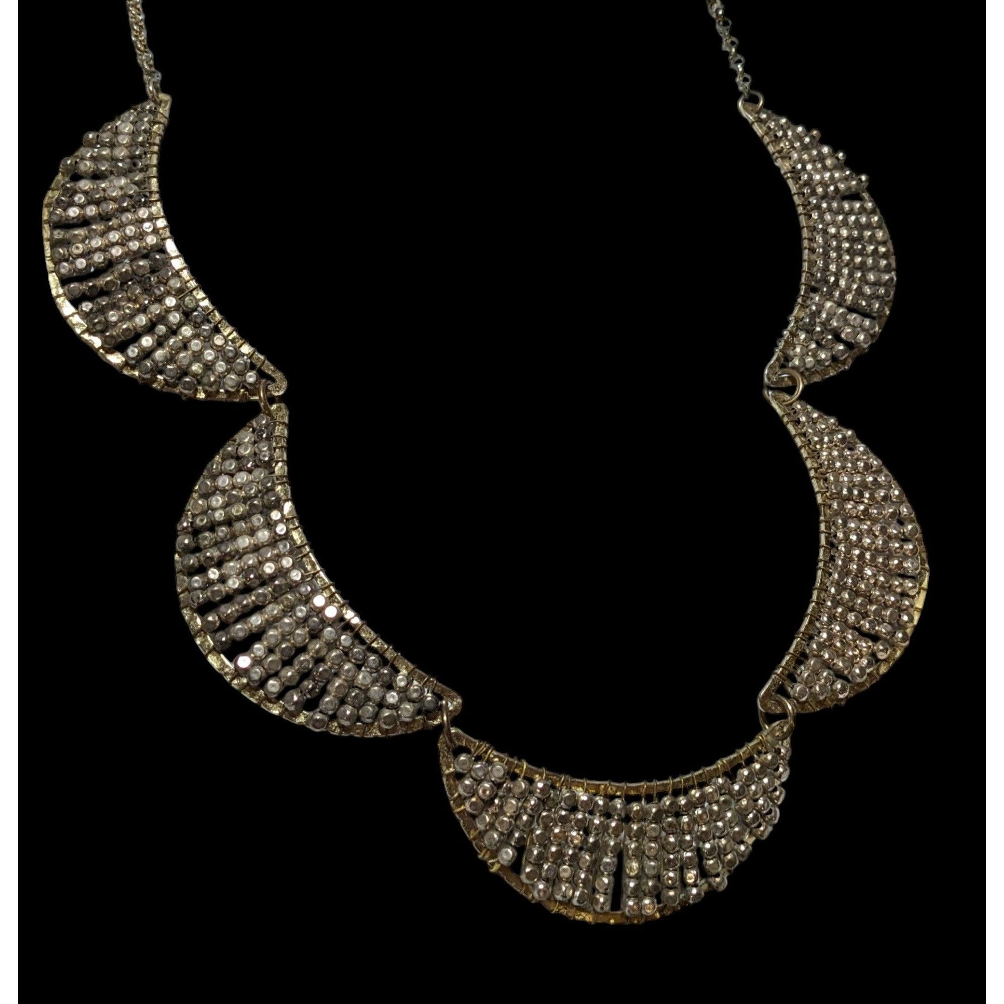 Other Retro Beaded Scalloped Metallic Necklace Size ONE SIZE - 3 Thumbnail