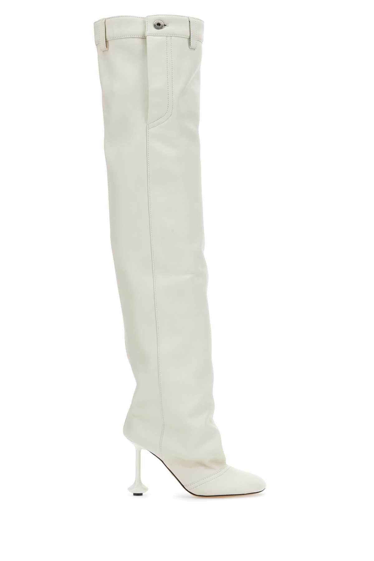 image of Loewe Ivory Nappa Leather Toy Boots in White, Women's (Size 7)