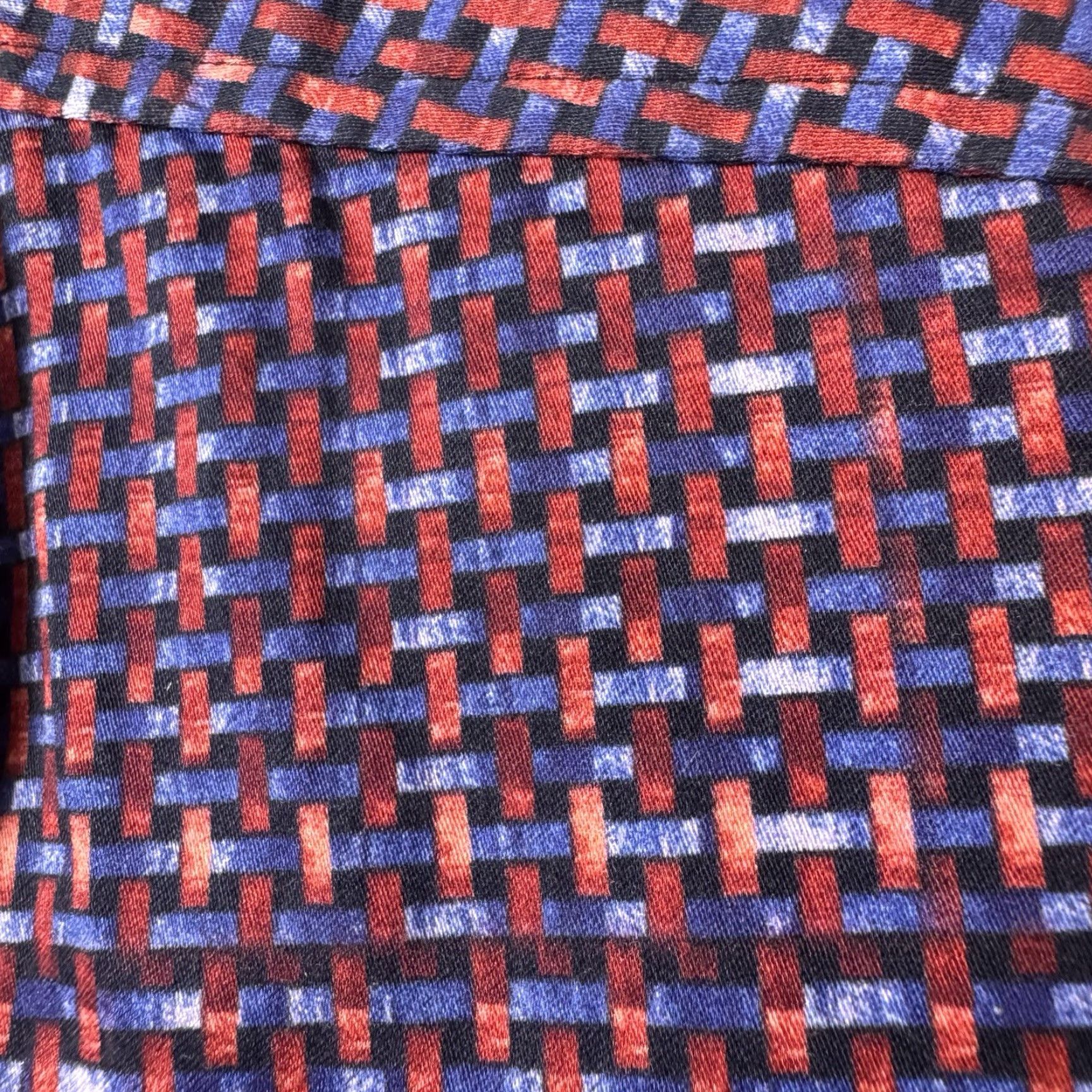 Robert Graham Robert Graham Shirt Mens S Tailored Fit Modern Americana Art AOP Geometric Long Sleeve Button-Up Red Cotton Vintage No Size US S / EU 44-46 / 1 - 3 Thumbnail