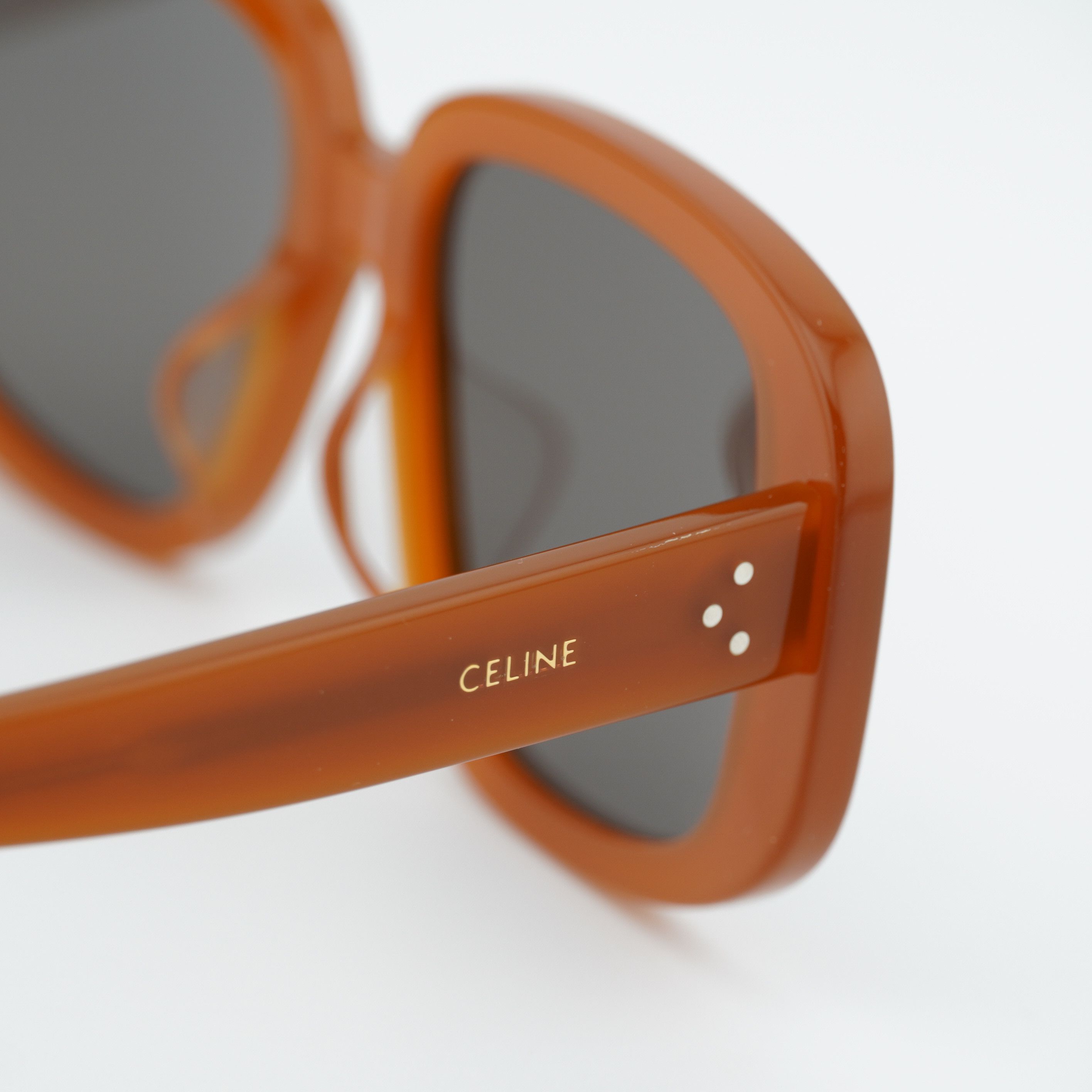 Celine Celine CL40299U 45A Sunglasses Shiny Brown Square Frame Size ONE SIZE - 4 Thumbnail
