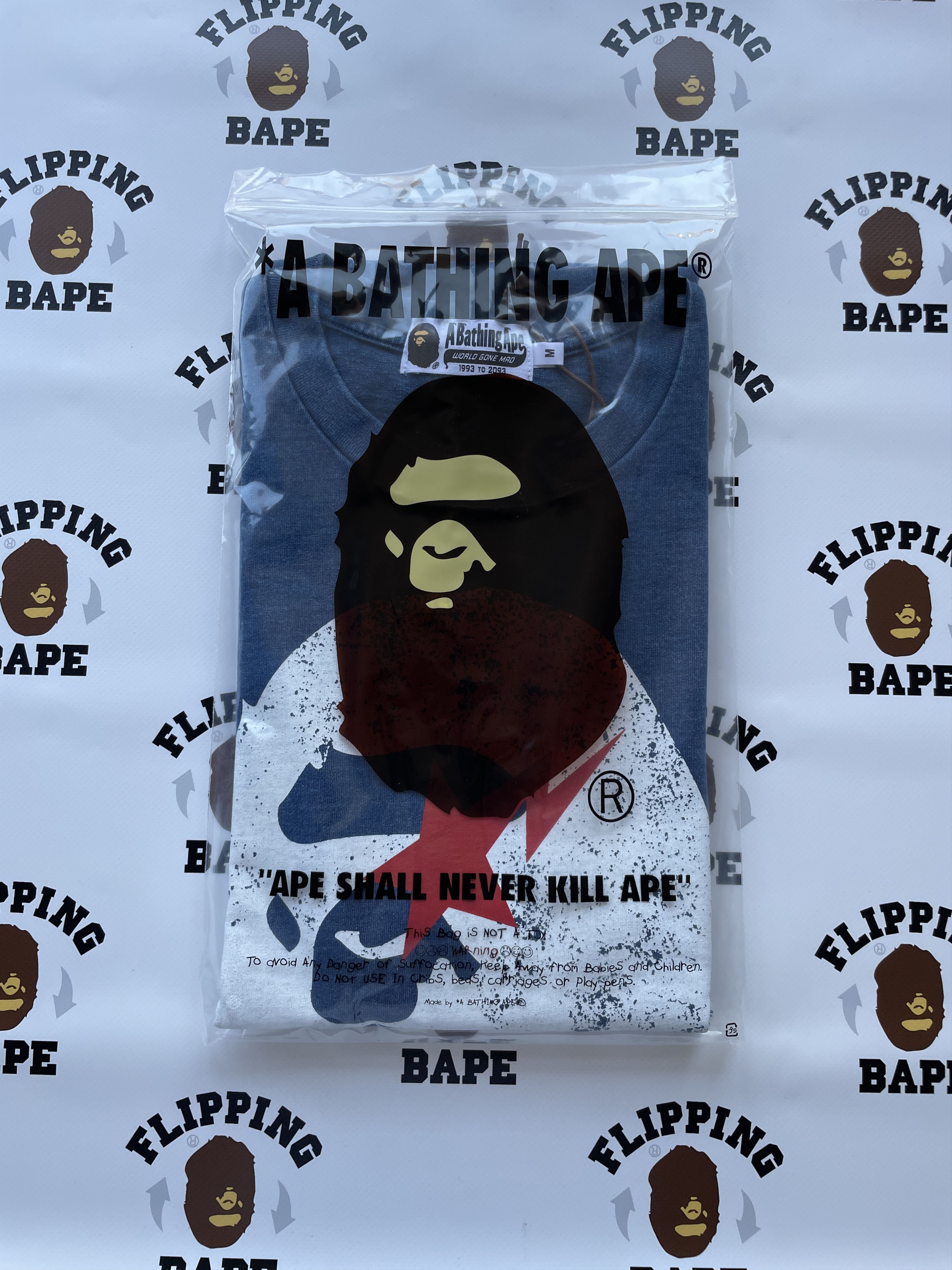 Bape BAPE APE HEAD INDIGO TEE Size US L / EU 52-54 / 3 - 10 Thumbnail
