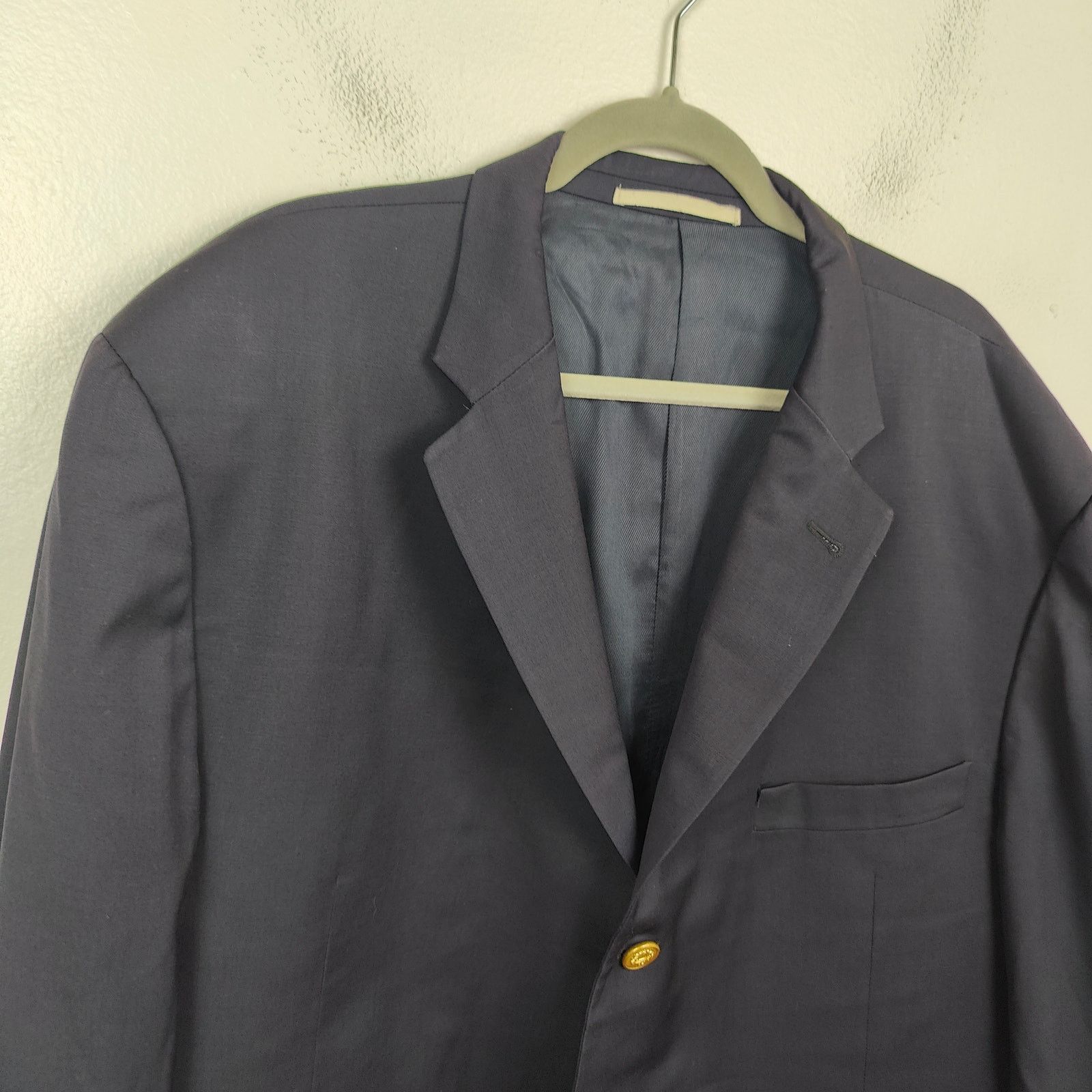 Burberry London Blazer Mens 52 US 42 Navy Blue 100% Wool