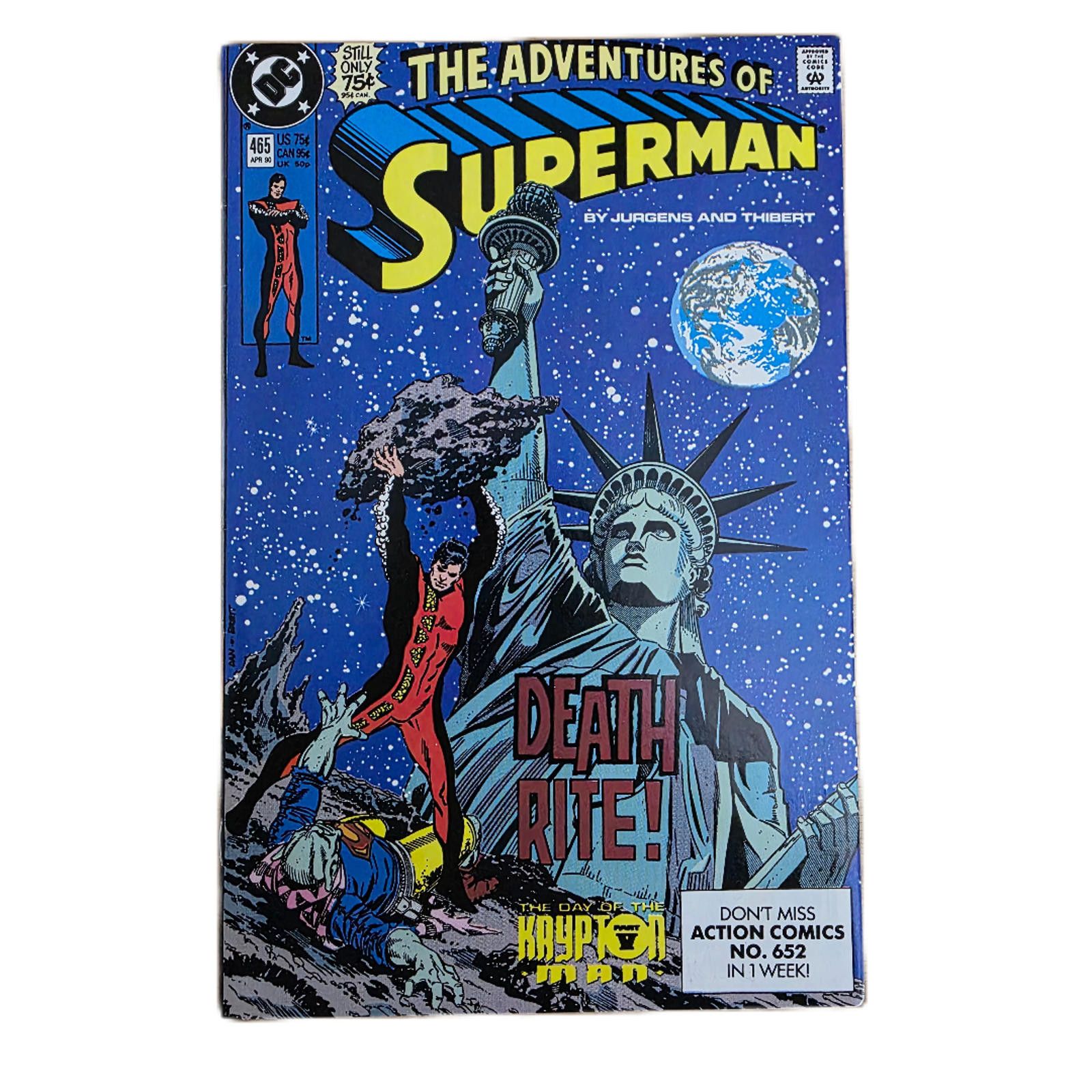 DC Comics Adventures of Superman #465 1990 April DC Comic (C Size ONE SIZE - 1 Thumbnail