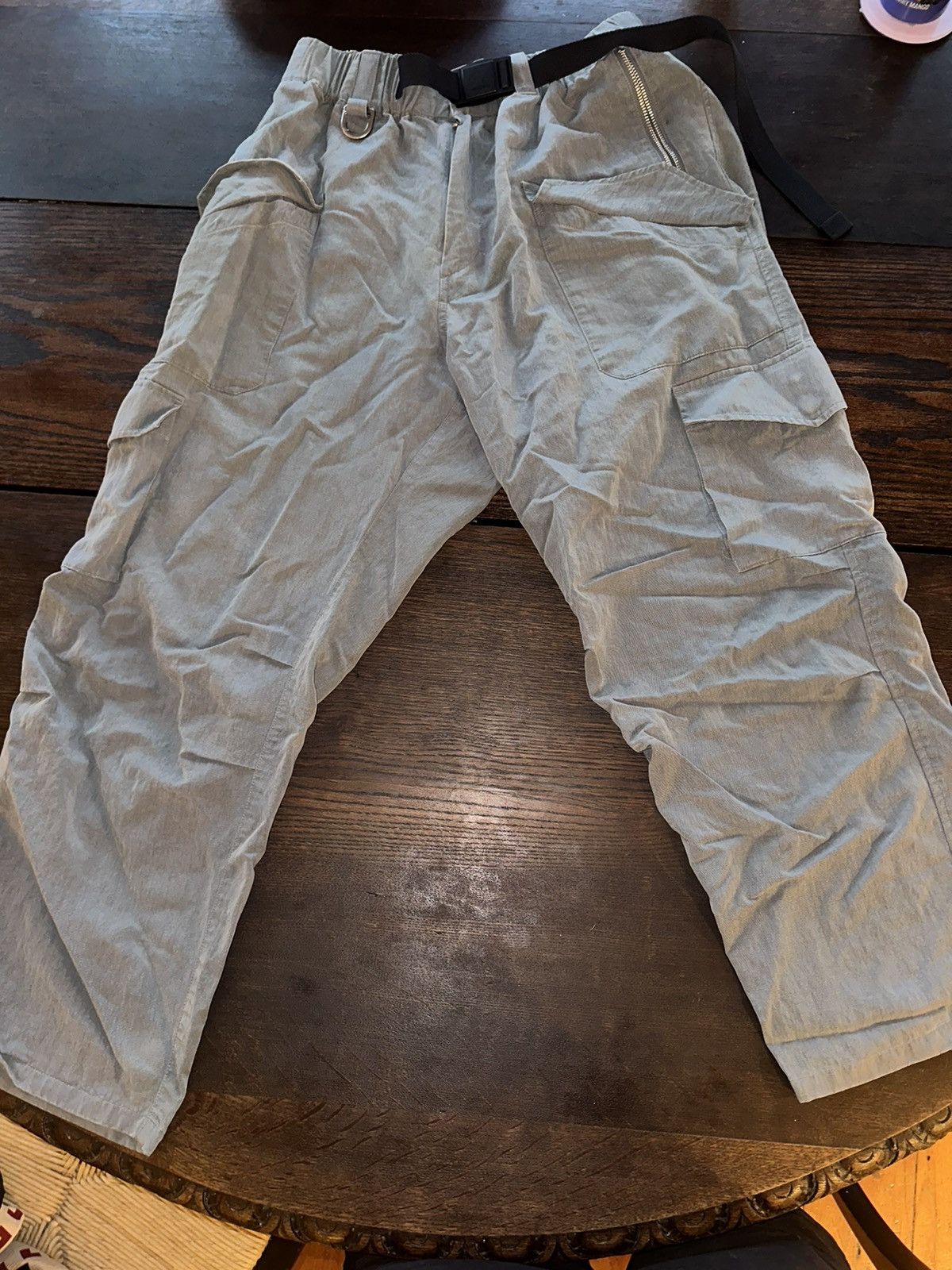 Y-3 × Yohji Yamamoto Y-3 Gray Wide Leg Cargo Pants - Small Size US 30 / EU 46 - 2 Thumbnail