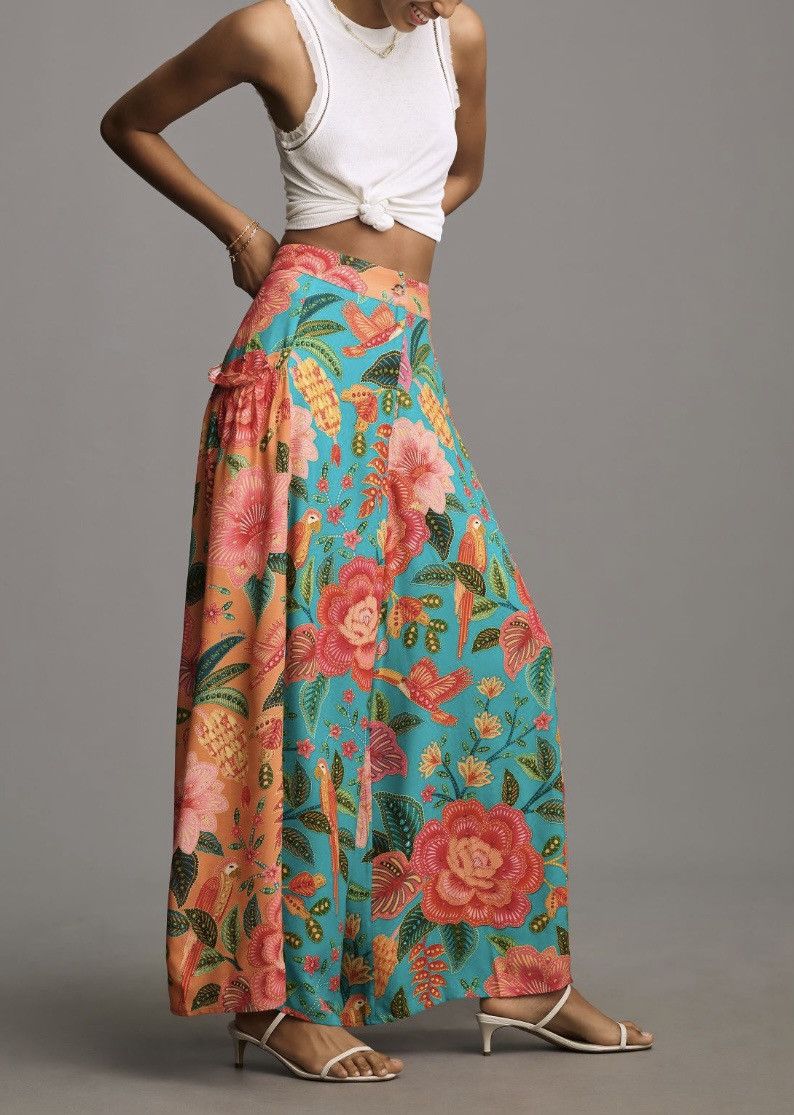 Farm Rio Farm Rio Floral Wide Leg Pants, Size XS Size 26" / US 2 / IT 38 - 4 Thumbnail