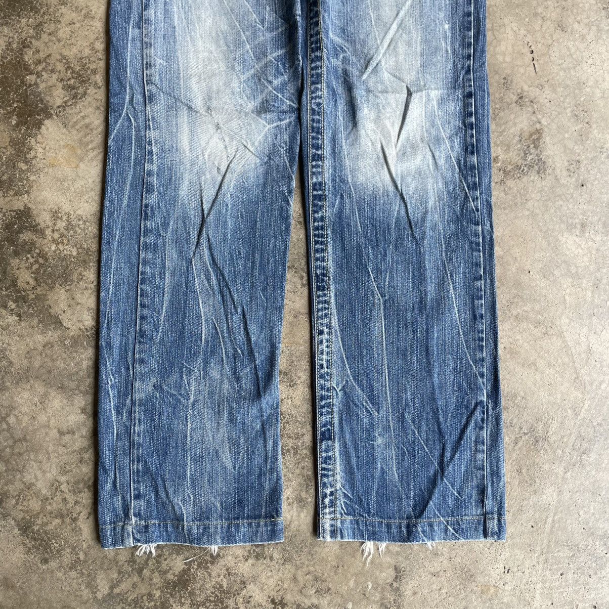 Japanese Brand 🔥🇯🇵Vintage Red Pepper Stoned Washed Distress Denim Jeans Size US 34 / EU 50 - 3 Thumbnail