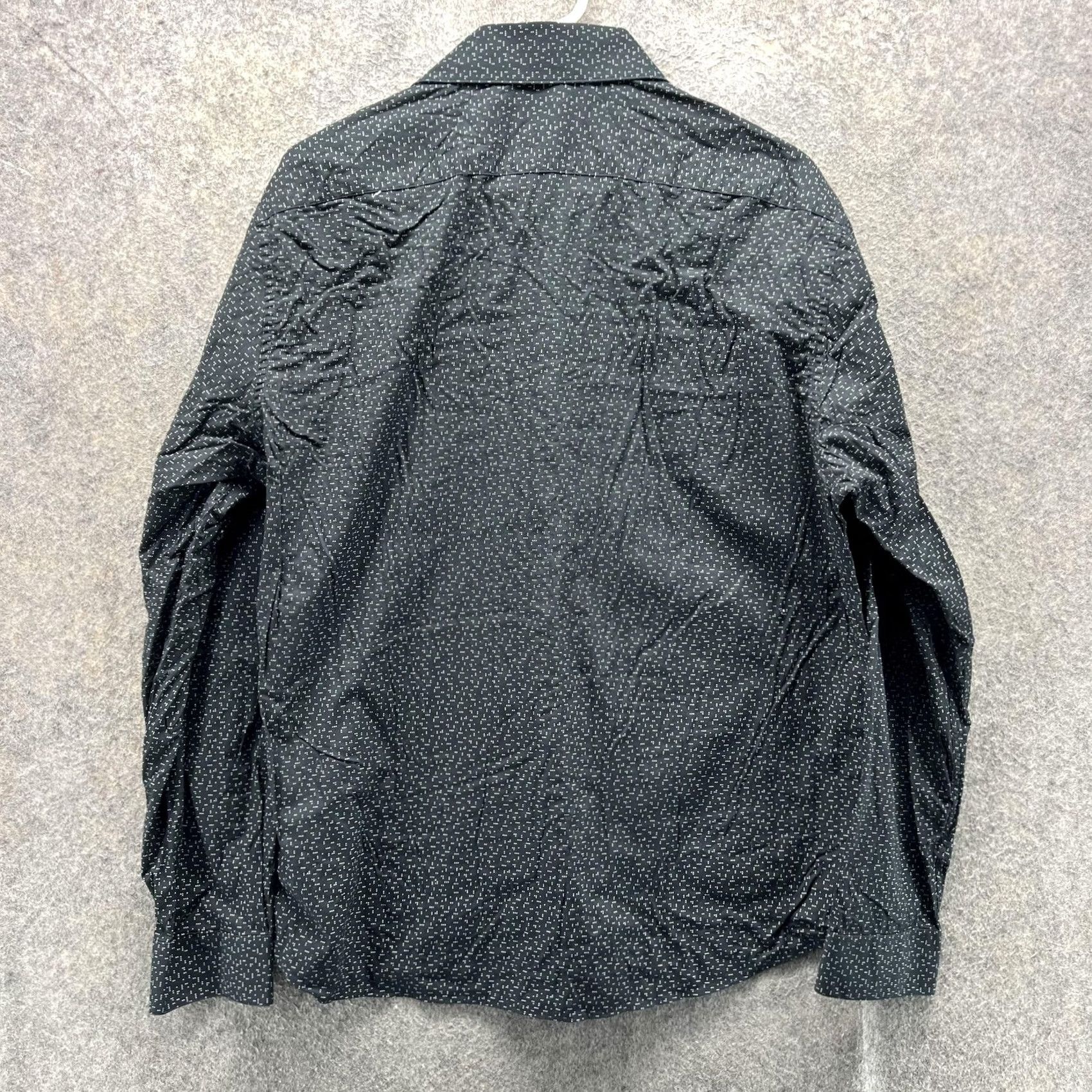 Calvin Klein Calvin Klein Dress Shirt Mens Large Black Polka Dot Slim Fit Long Sleeve Size 42R - 2 Thumbnail