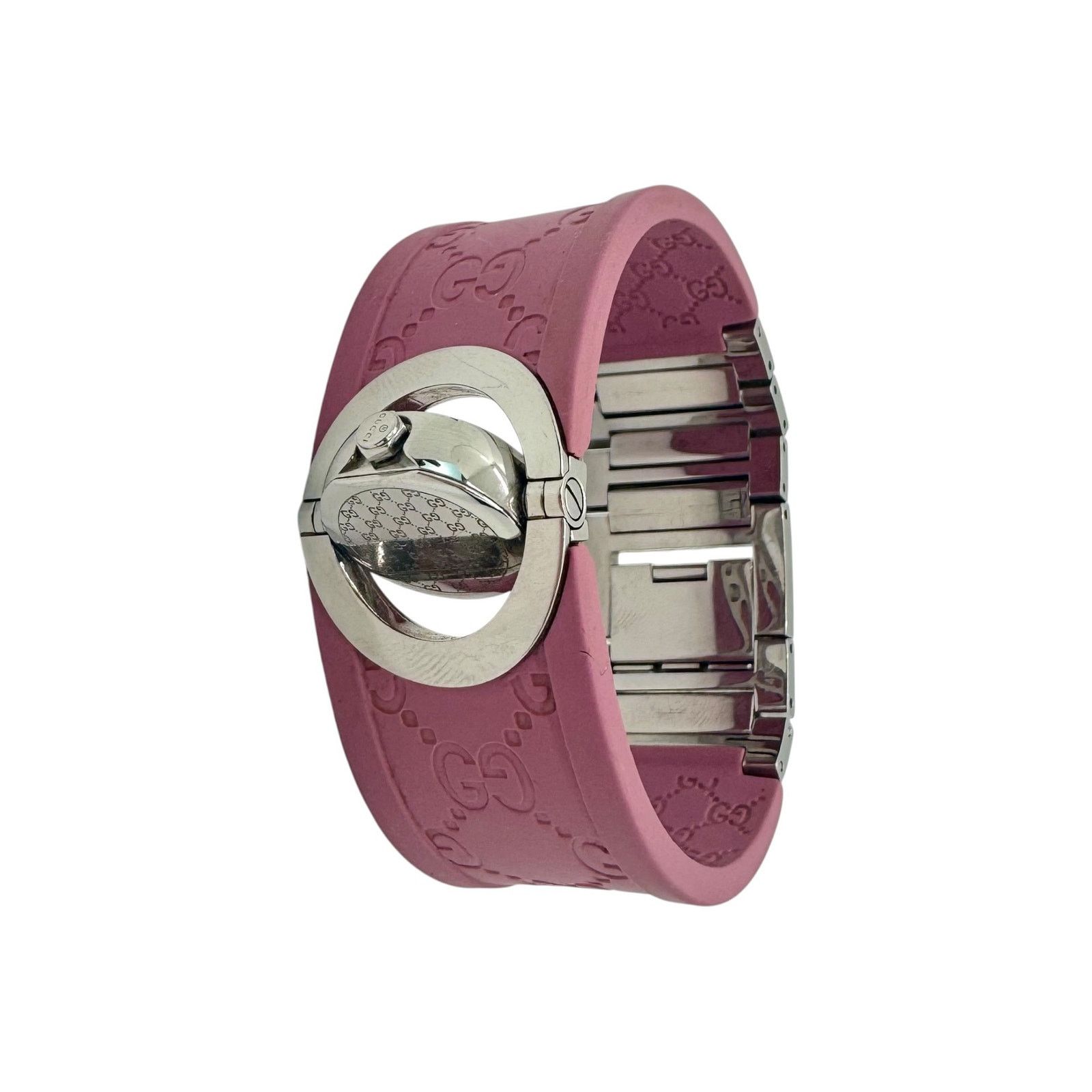 Gucci Gucci GG Twirl Pink Rubber Bangle Watch Size ONE SIZE - 4 Thumbnail