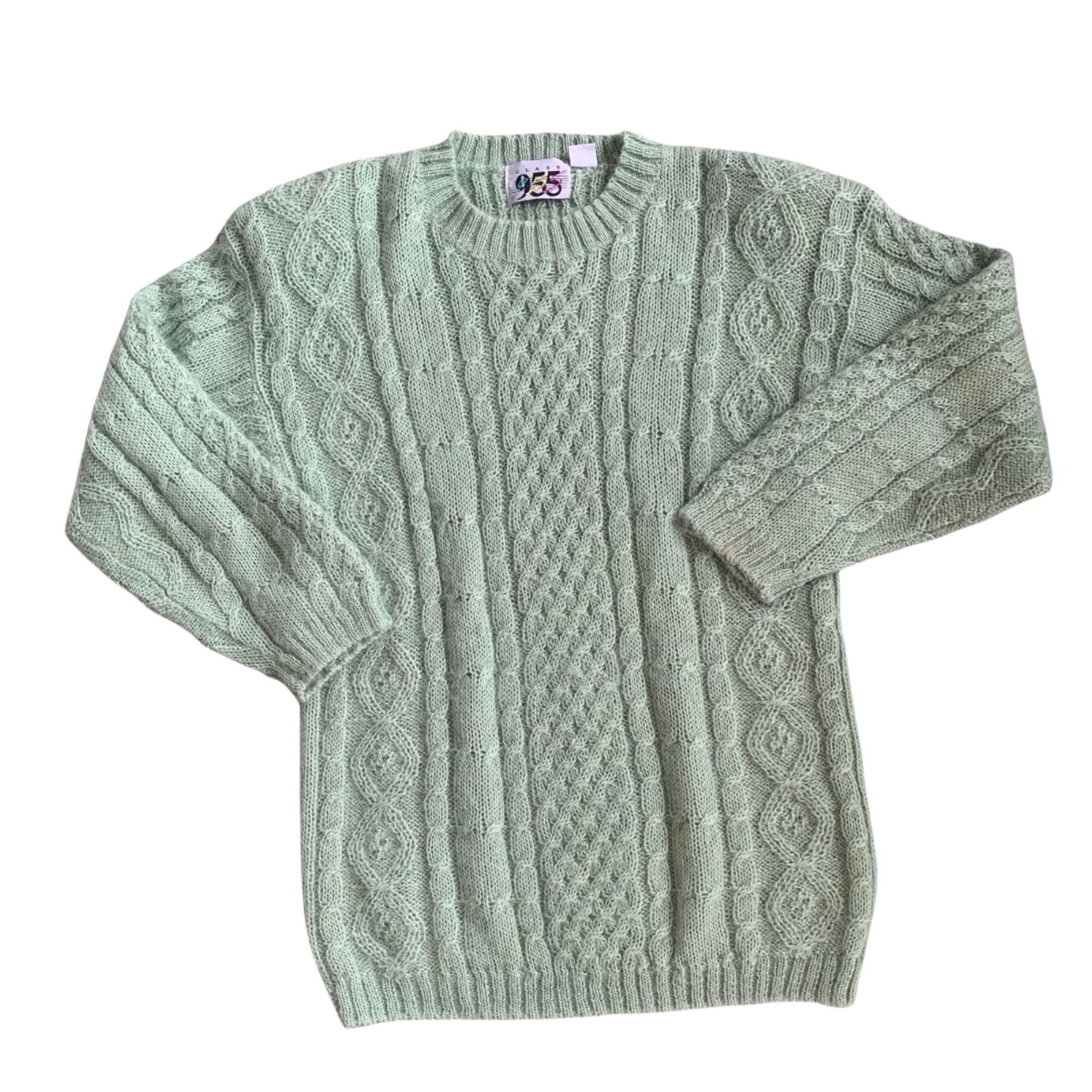 Vintage Vintage Pastel Seafoam Green Mohair Chunky Grandmacore Sweat Size S / US 4 / IT 40 - 1 Thumbnail